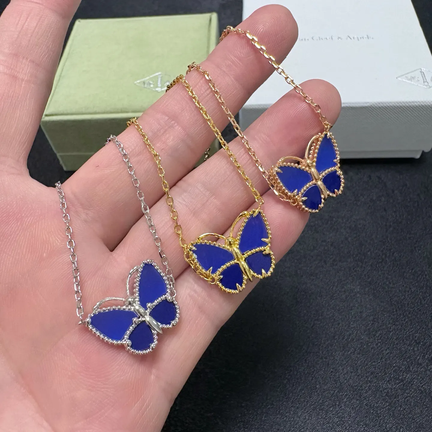 Van Cleef 玫瑰金 白色 金色 銀色 項鍊 精致锁骨链款