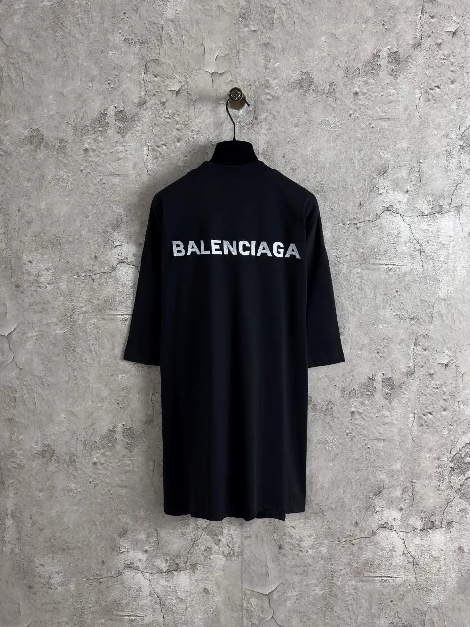 Balenciaga 黑色 字母 刺绣 短袖T恤 街头休闲款
