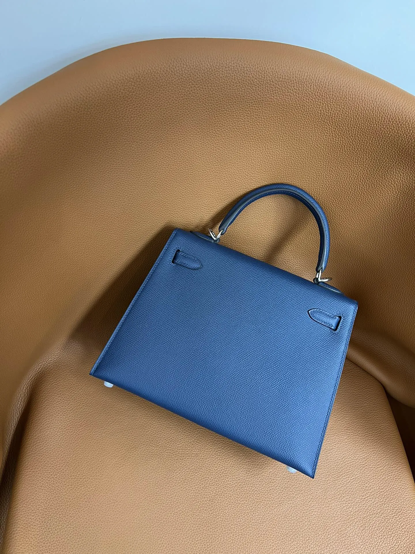 Hermès Kelly 宝石藍 Epsom掌纹牛皮 手提包 25cm