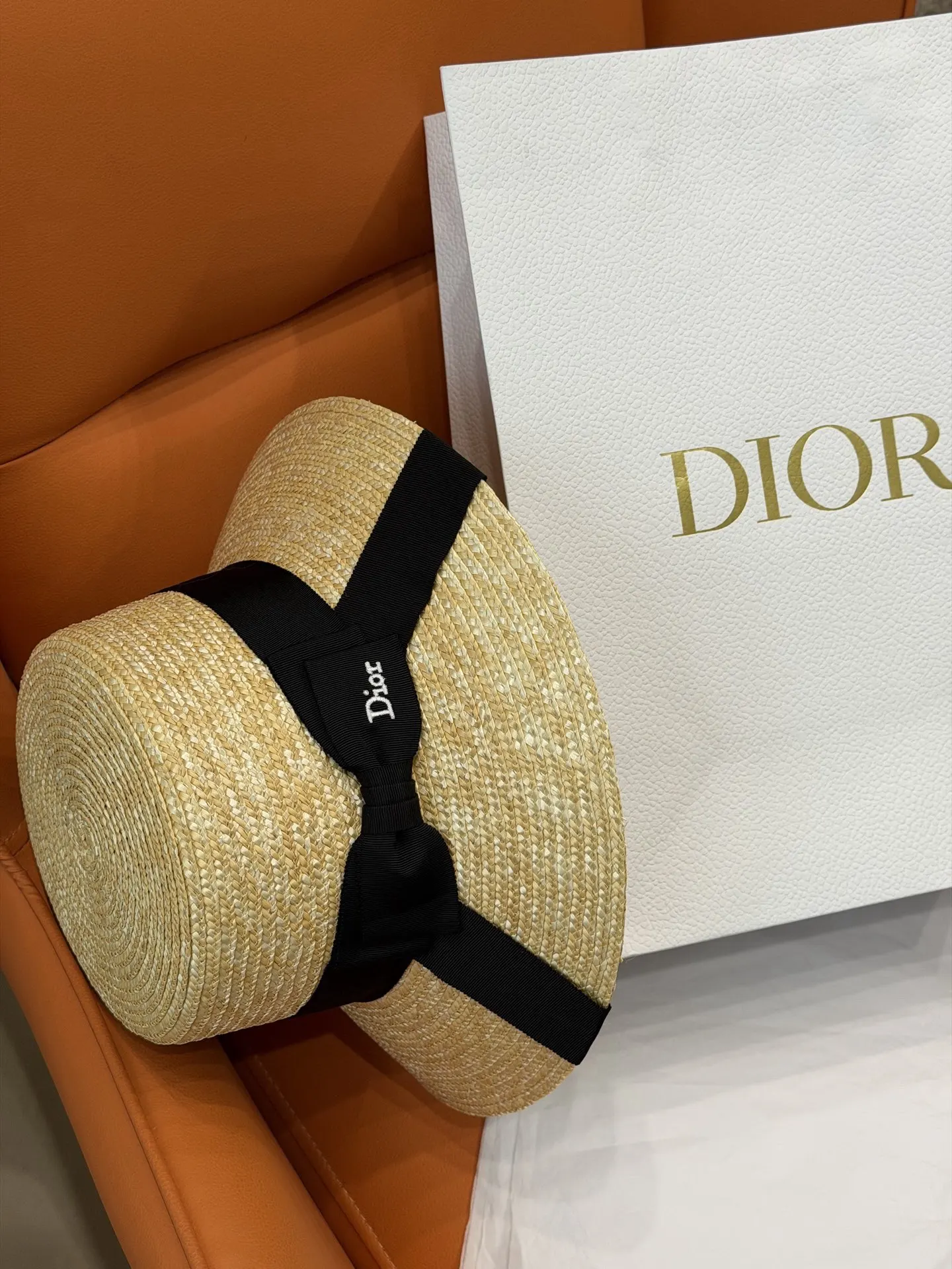 Dior 草编渔夫帽 黑色饰带 帽子