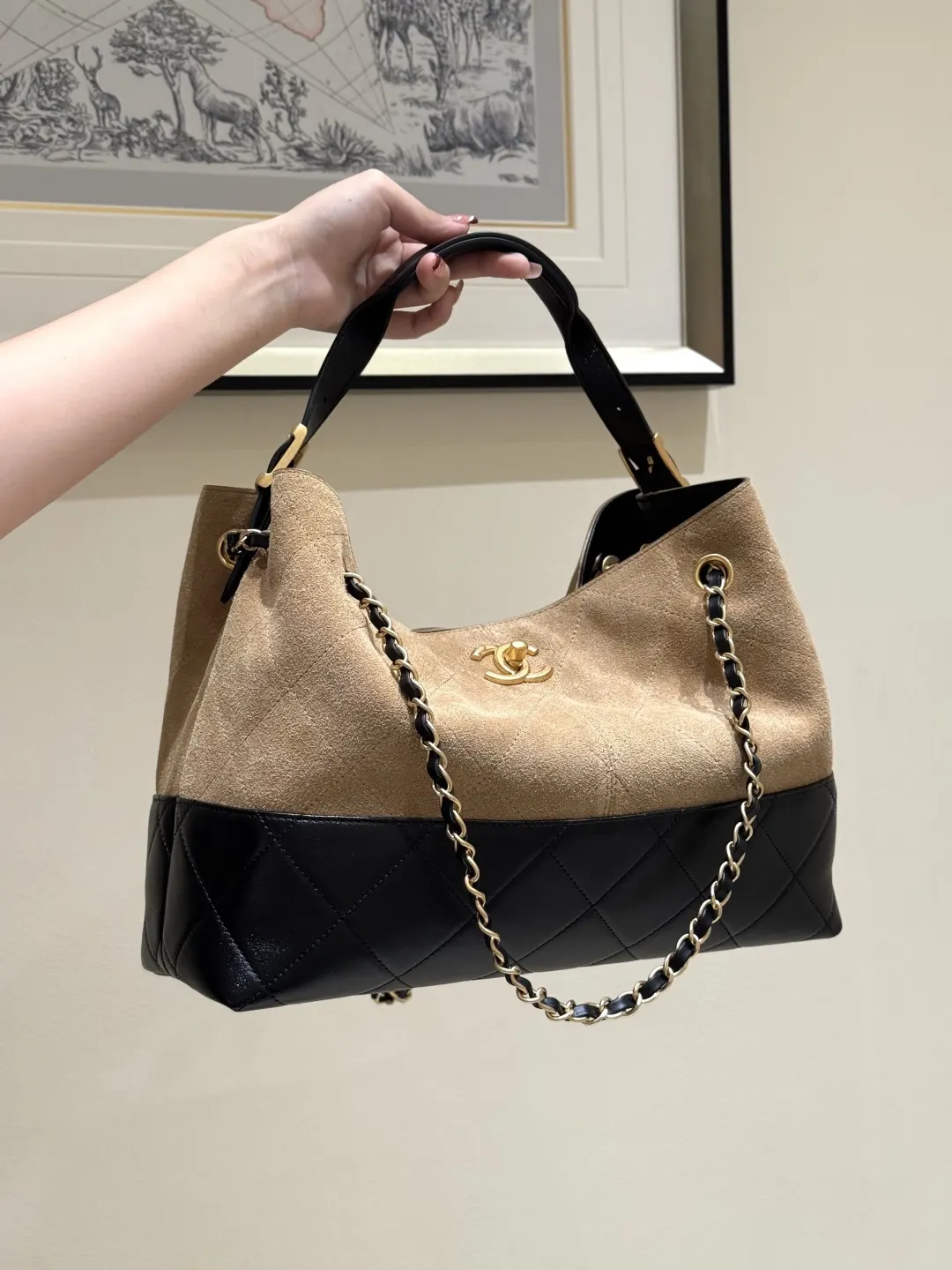 Chanel Lambskin Hobo Underarm Bag One Shoulder Back