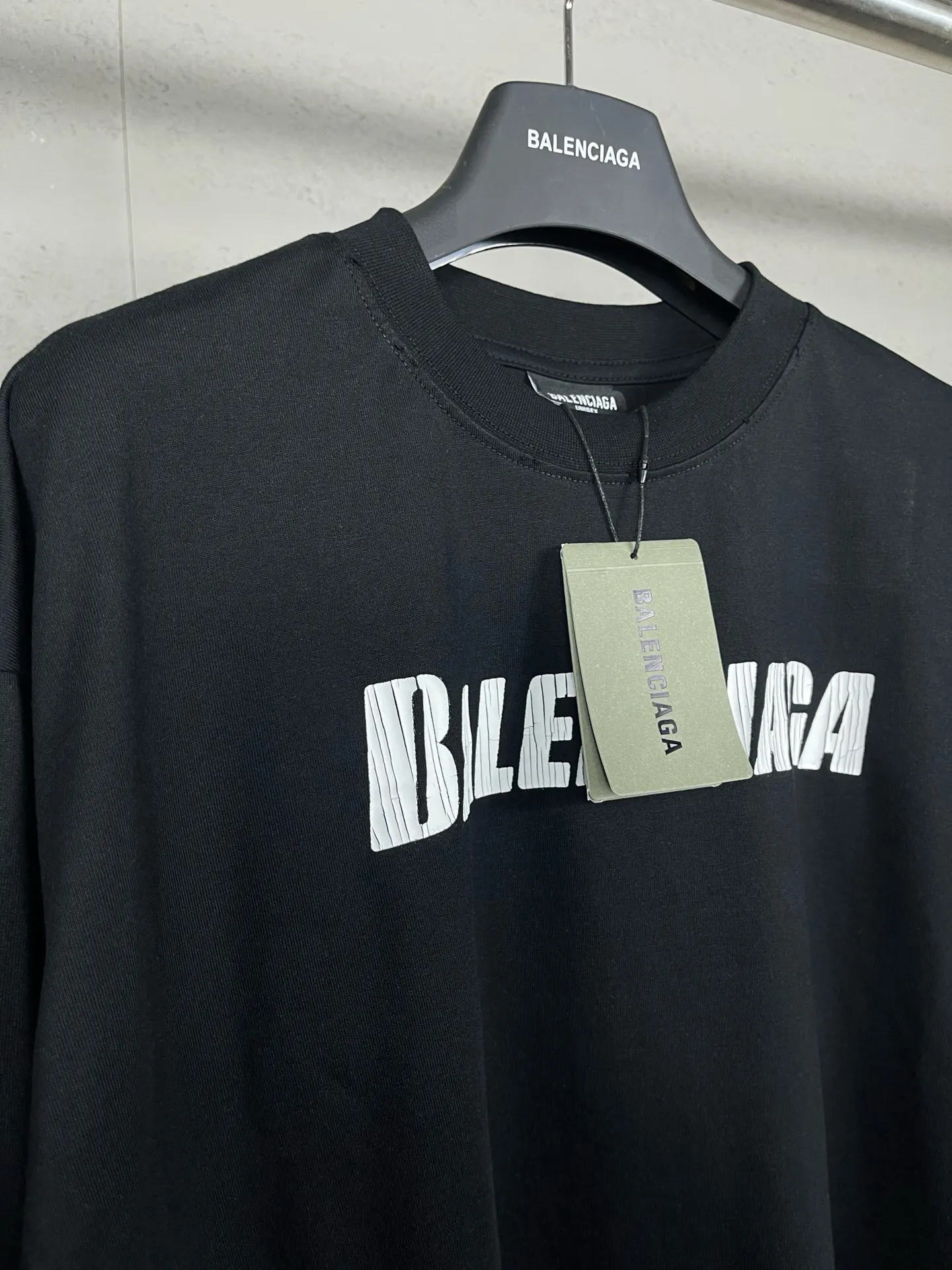 Balenciaga Black Cotton Logo Short Sleeve T-Shirt Loose