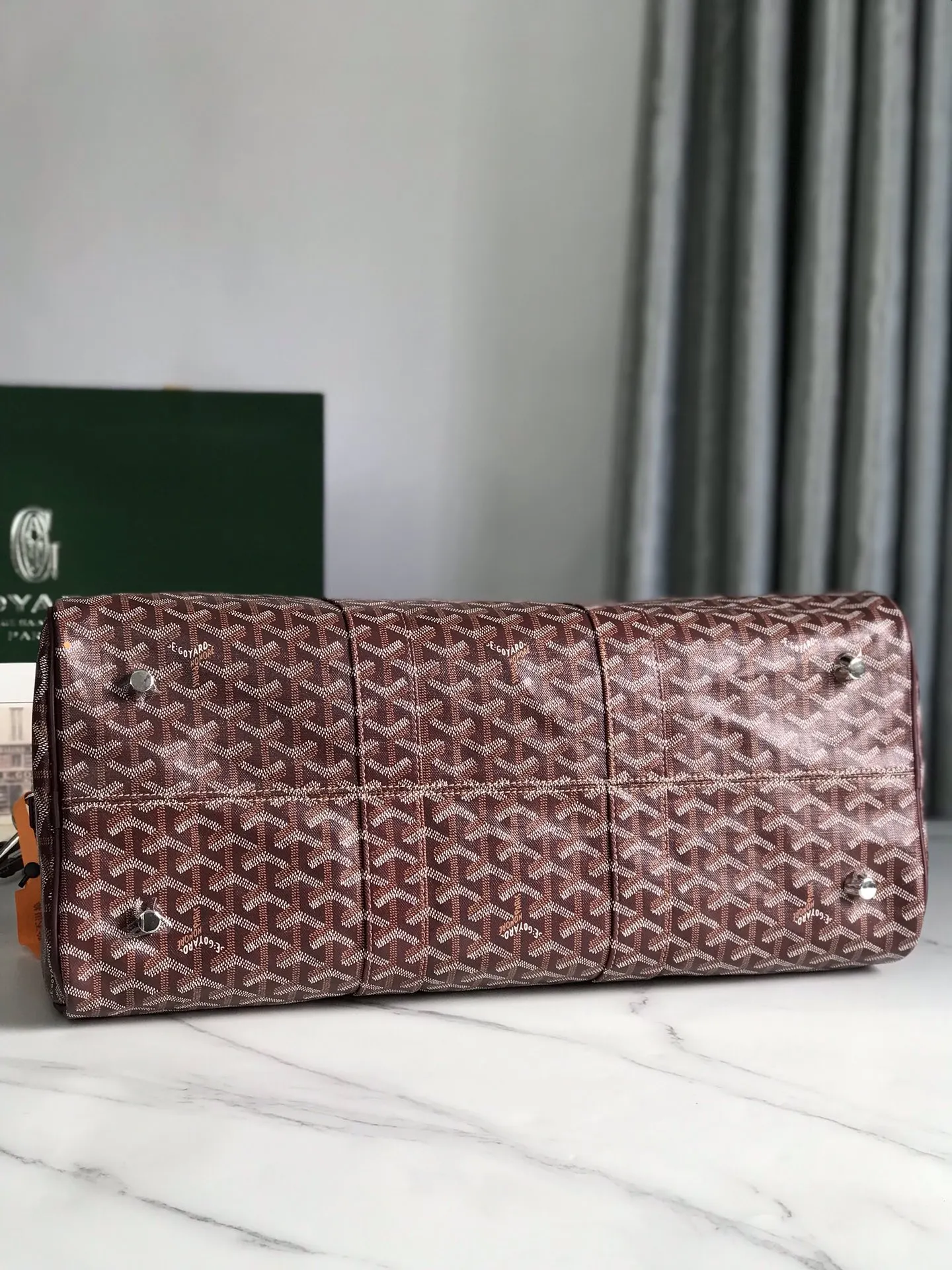 Goyard 深藍 酒紅 小牛皮 旅行袋 大容量旅行款
