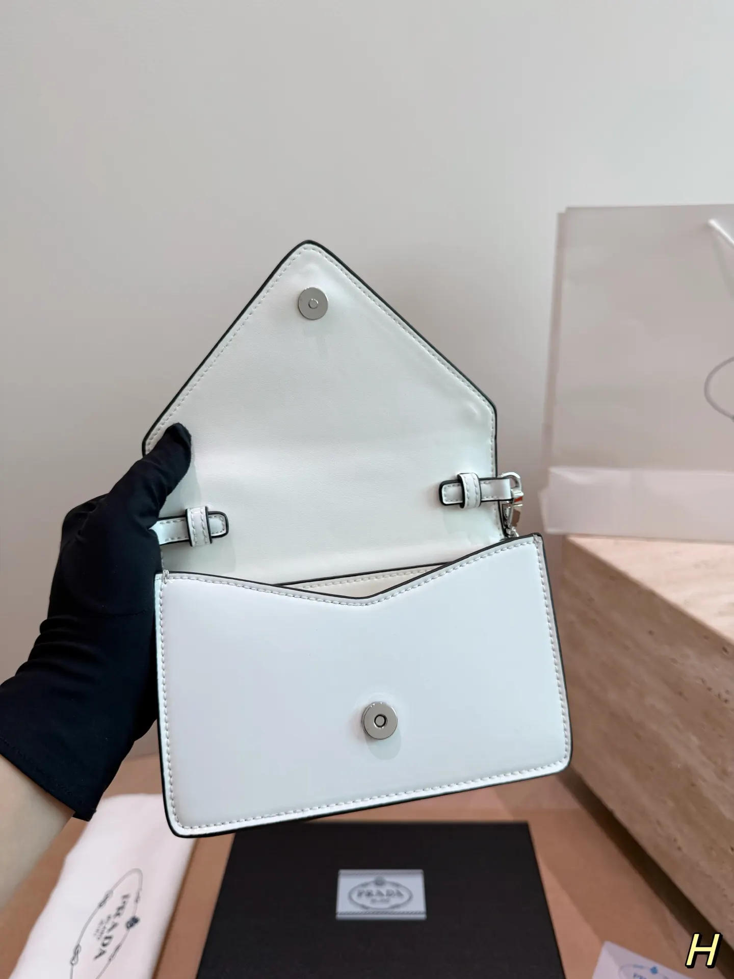 Prada White Hobo Shoulder Bag Vintage