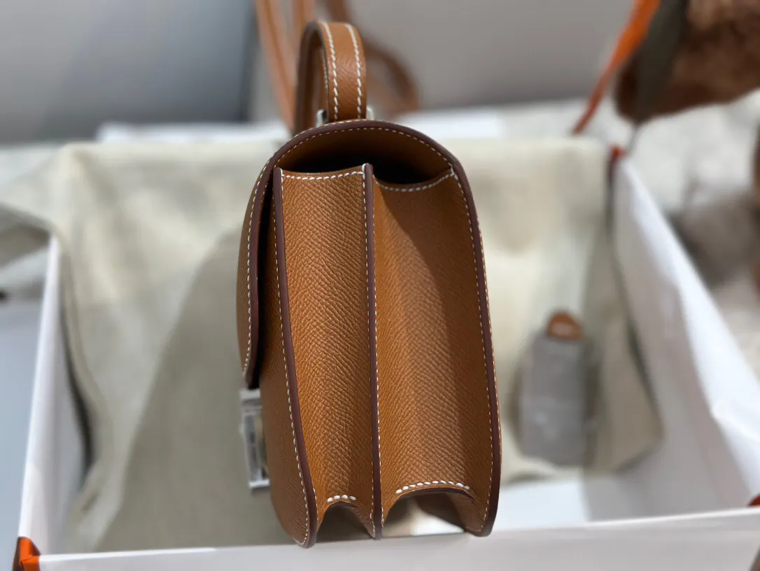 Hermès Constance 棕色 Epsom掌纹牛皮 斜挎包 19cm