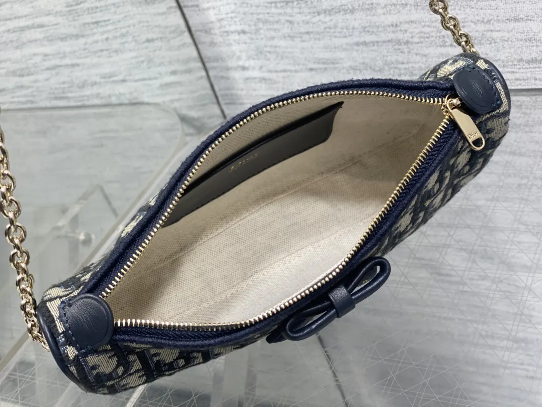 Dior Oblique Black Leather Chain Bag Handheld Messenger