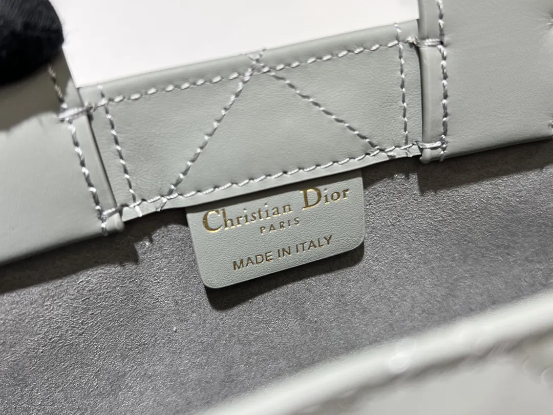 Dior Book Tote Gray Leather Tote Bag