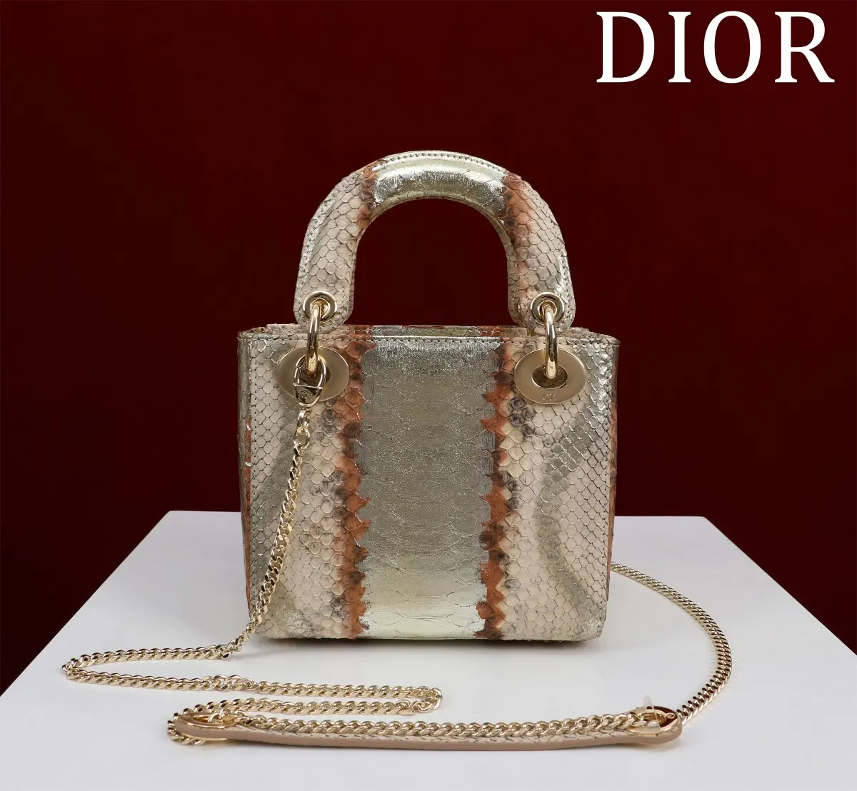 Dior Lady Dior 迷你 金色 手提包