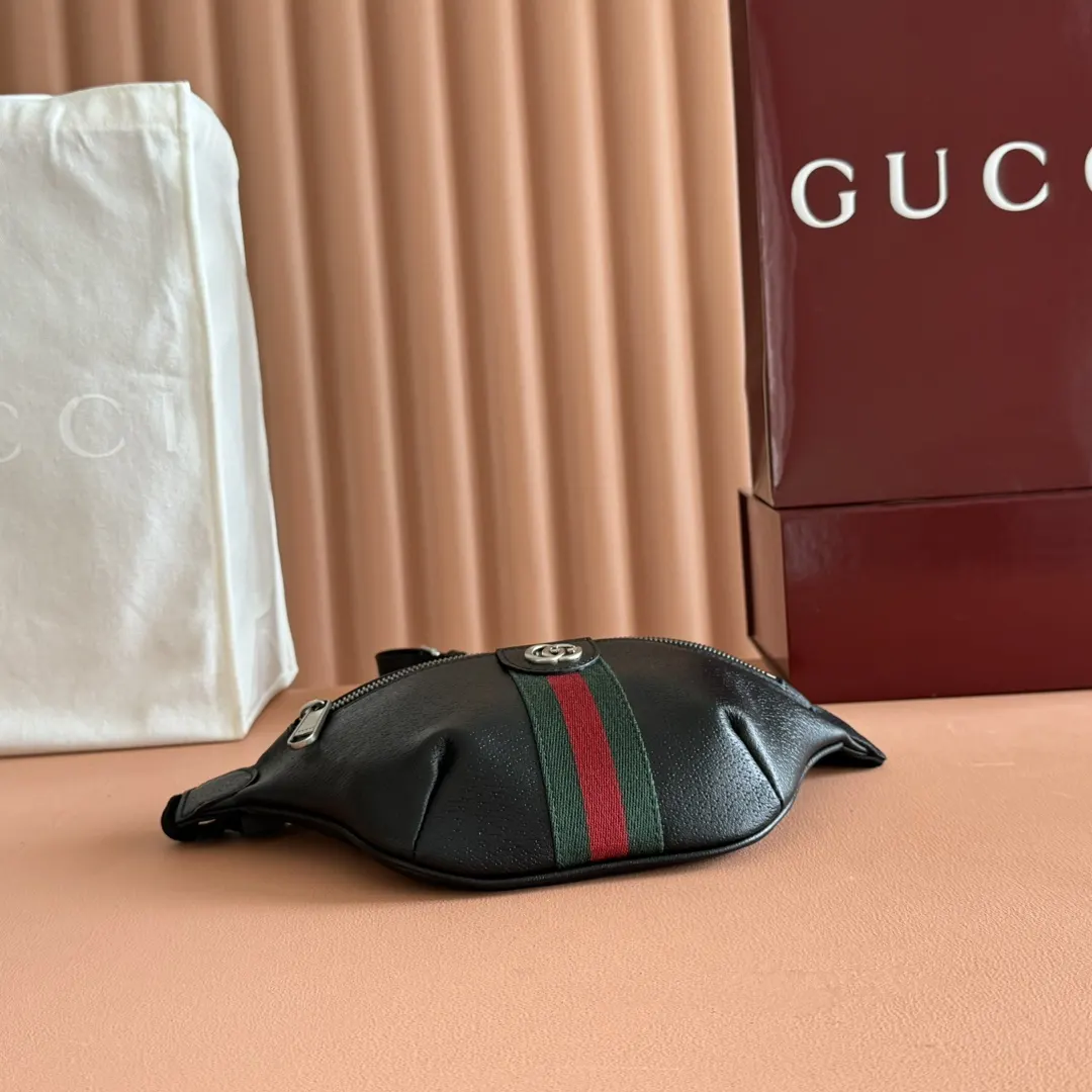 Black Green Belt Bag Casual