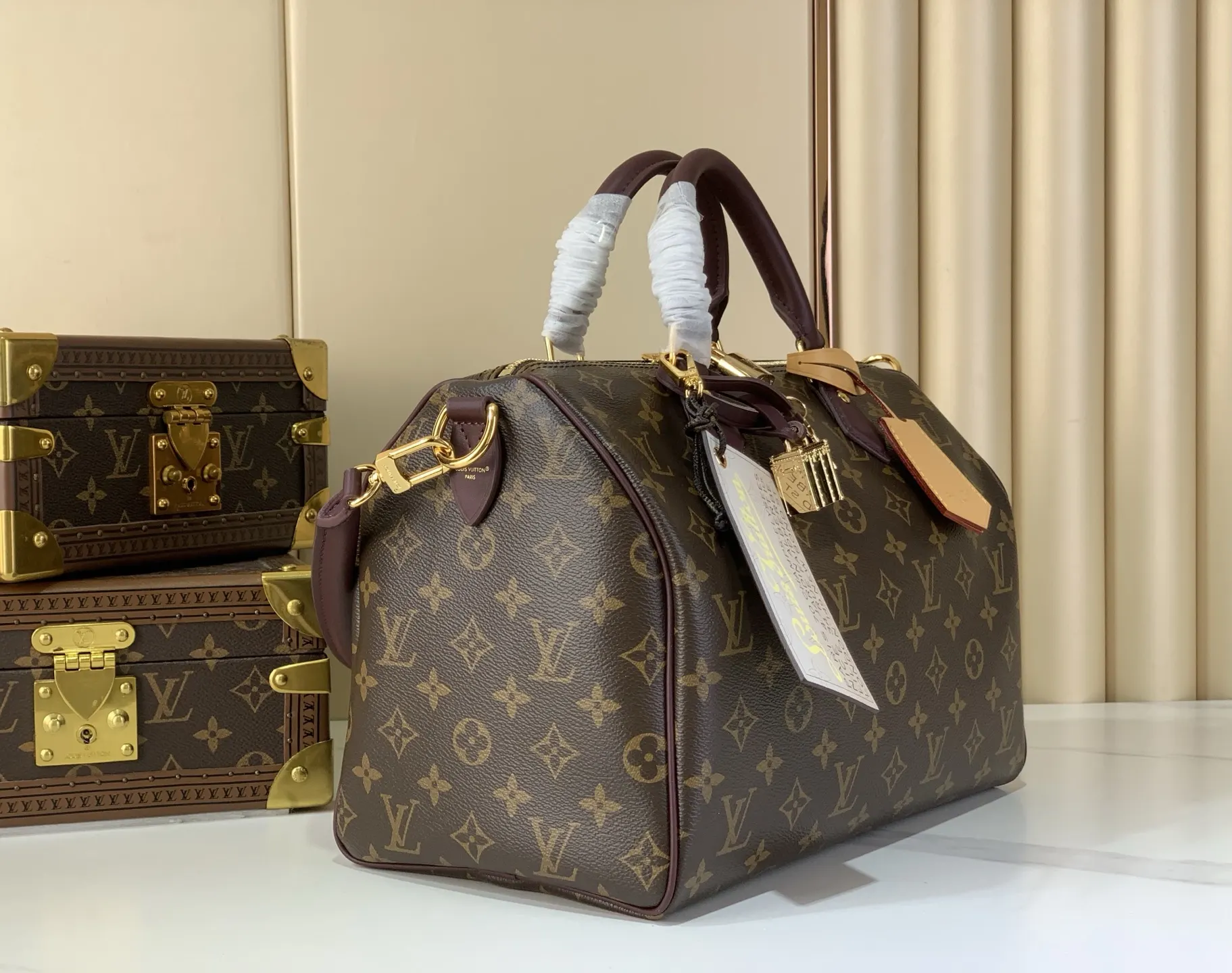 Speedy 黑色 帆布 链条包 精致链条款