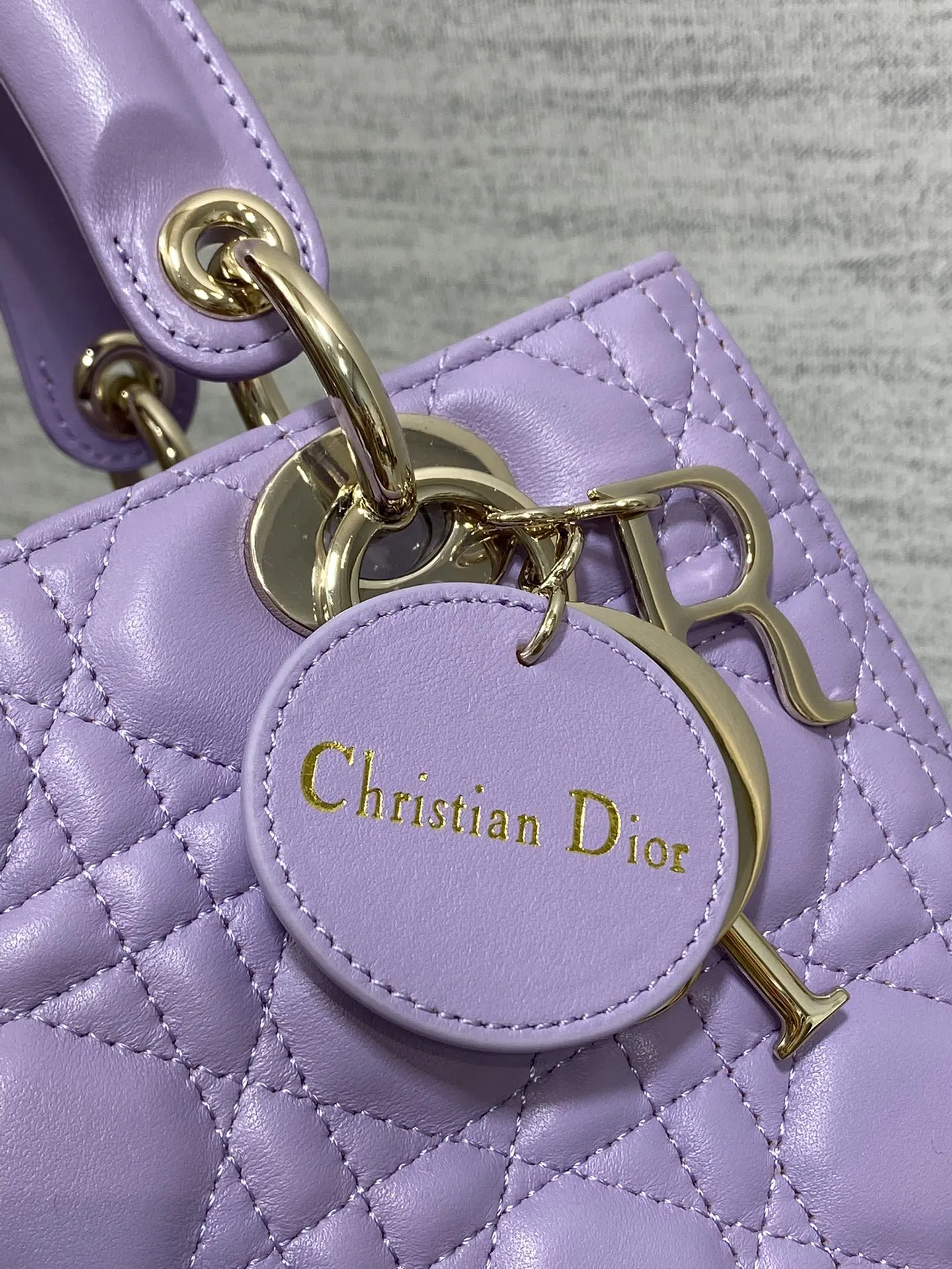 Dior 羊皮 进口 羊皮戴妃包梦幻紫 羊筋绒 手提包 通勤手提款