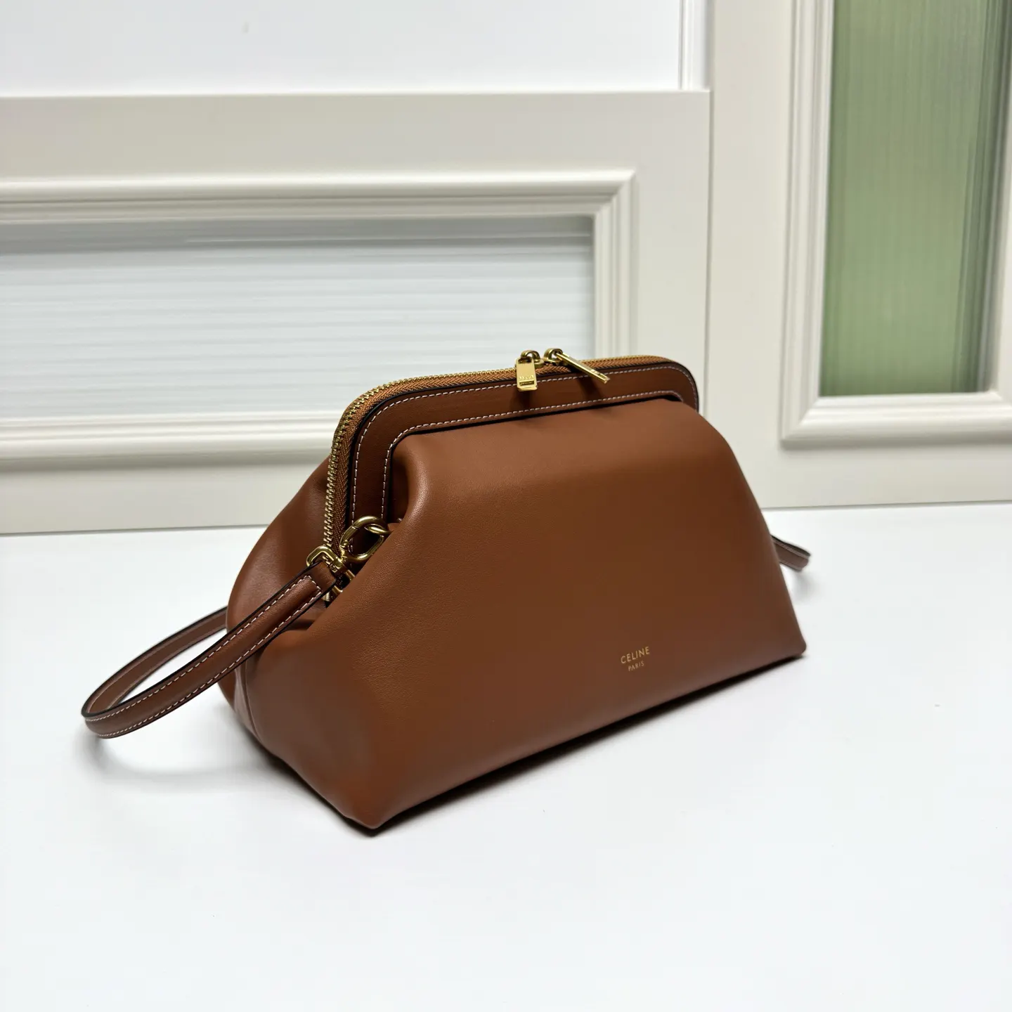 Black Brown Clutch Bag Leather