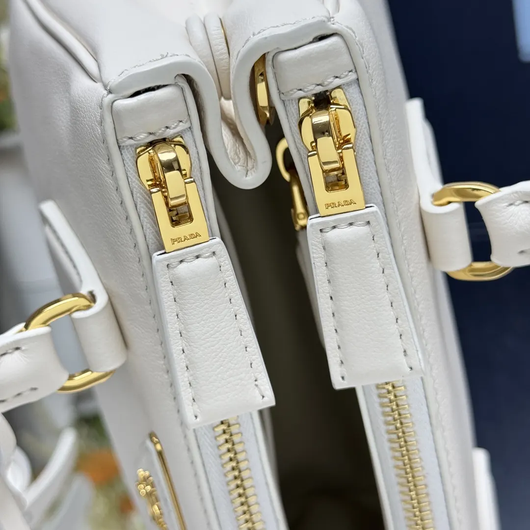 Prada Leather Triangle Logo Handbag