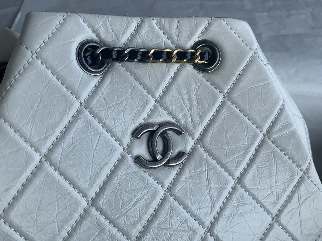 Silver Gold Backpack Leather