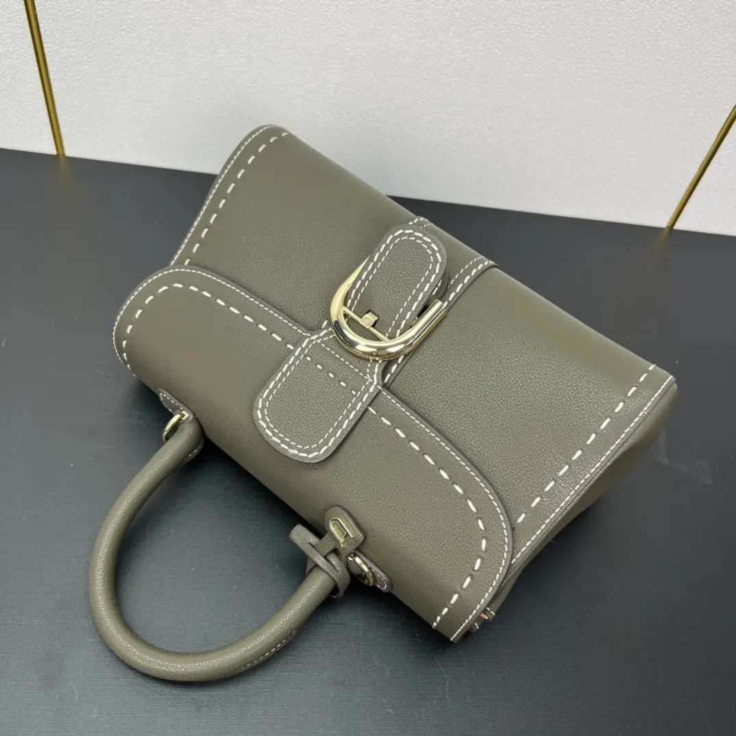Delvaux 焦糖色 小牛皮 手提包 通勤手提款