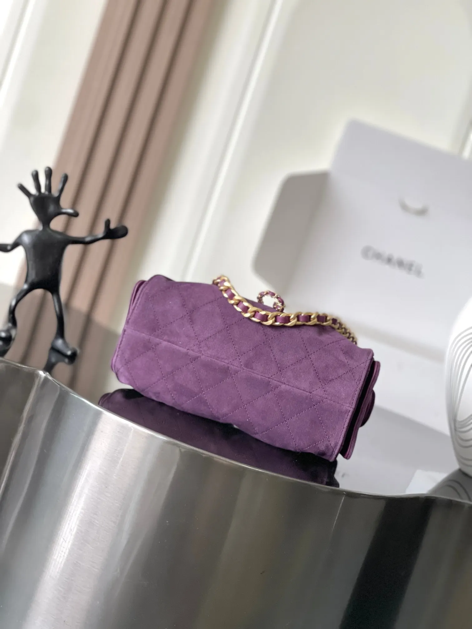 Chanel 紫色牛皮Hobo腋下包 单肩