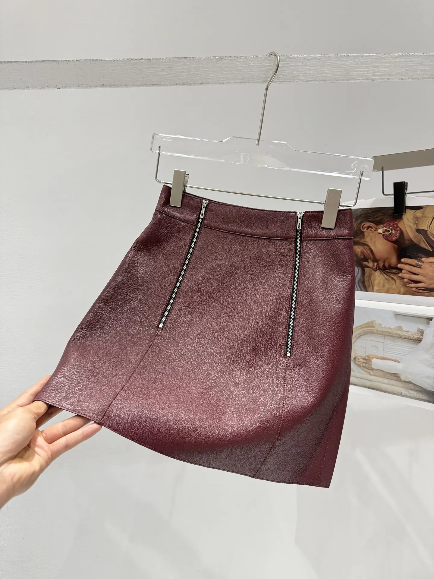 Hermès Leather Skirt