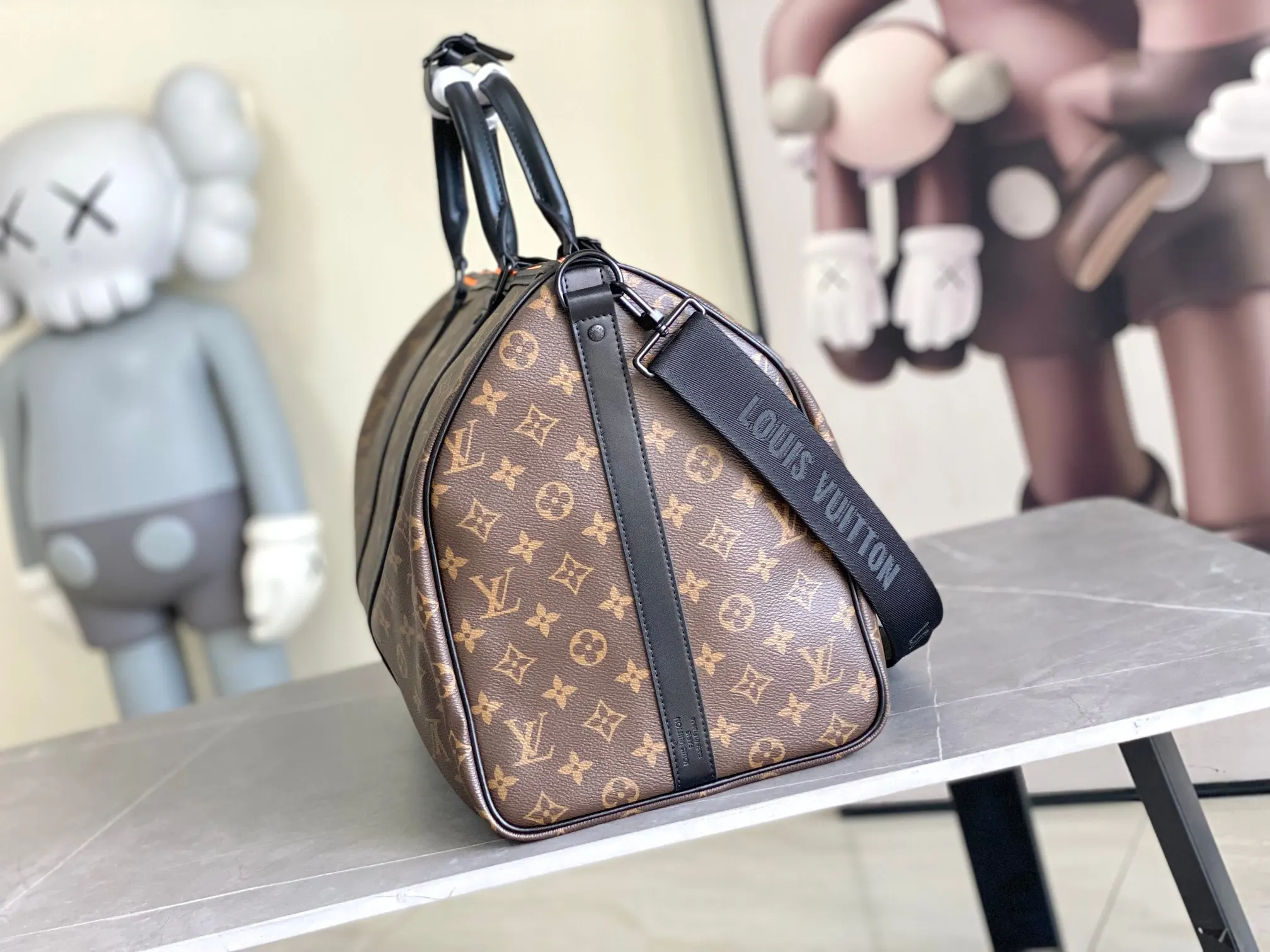 Keepall 帆布 公仔 刺繡 Kee 旅行袋 大容量旅行款