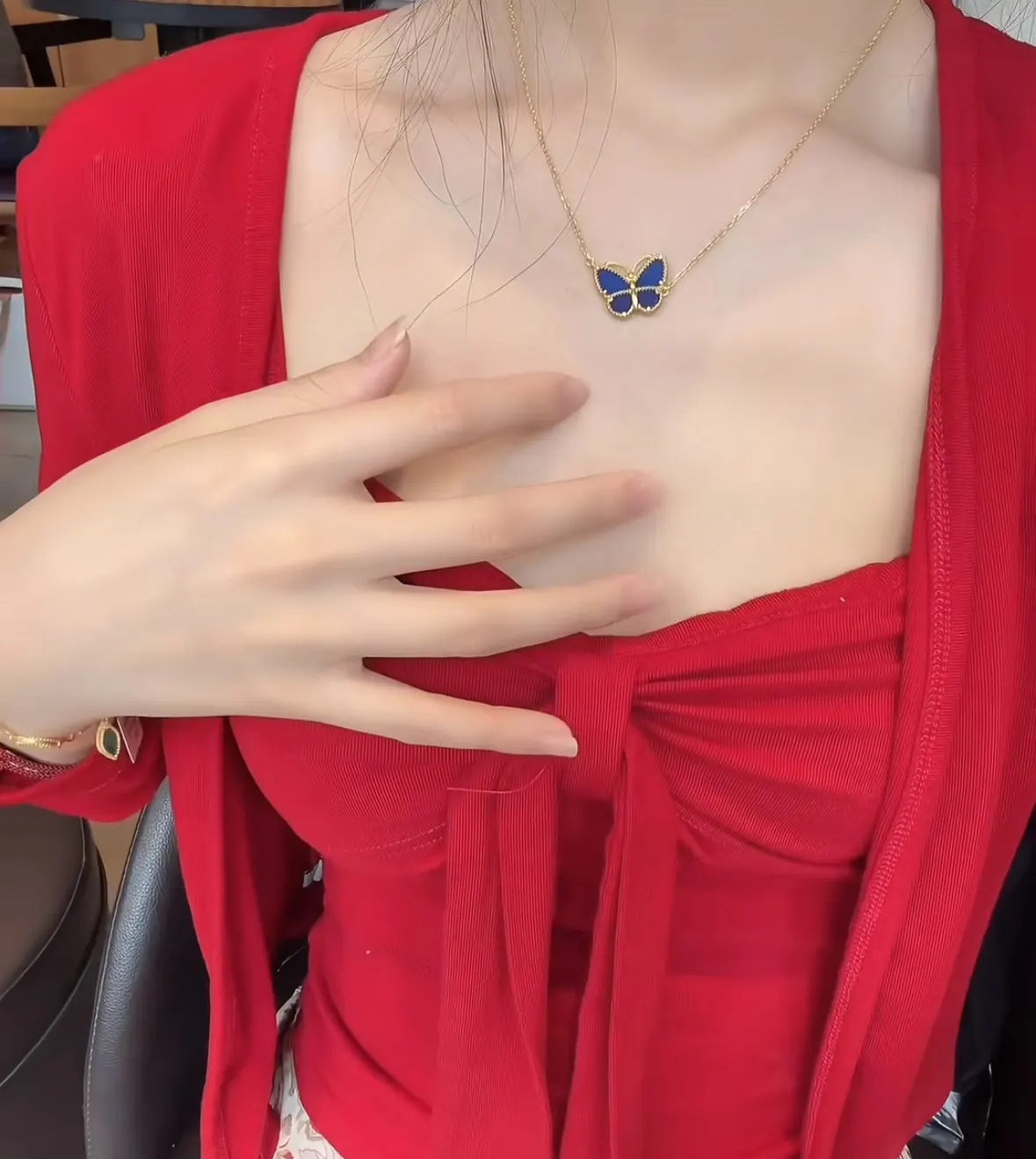 Van Cleef 玫瑰金 白色 金色 銀色 項鍊 精致锁骨链款