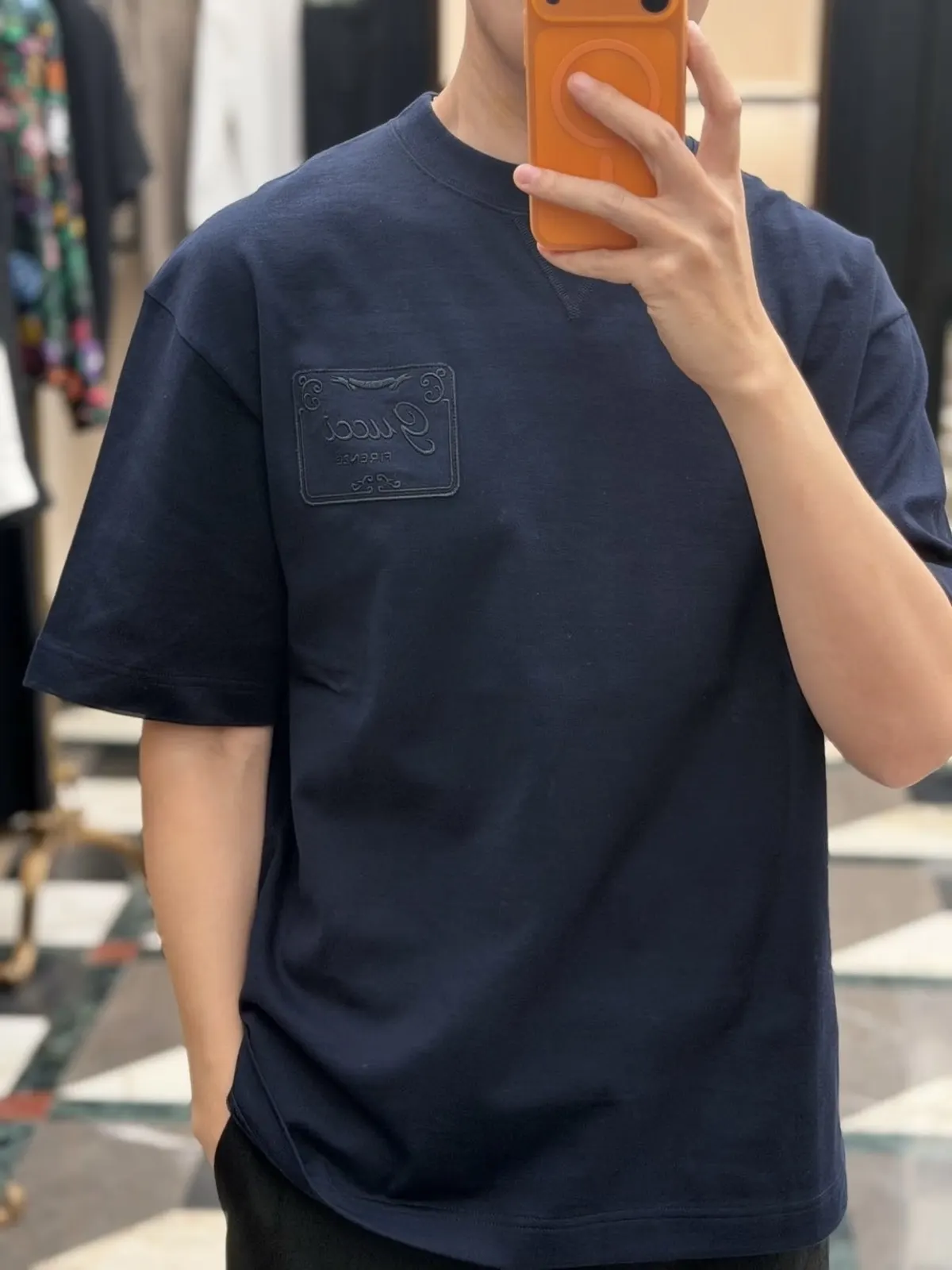 Gucci Embroidered Polo Shirt Blue