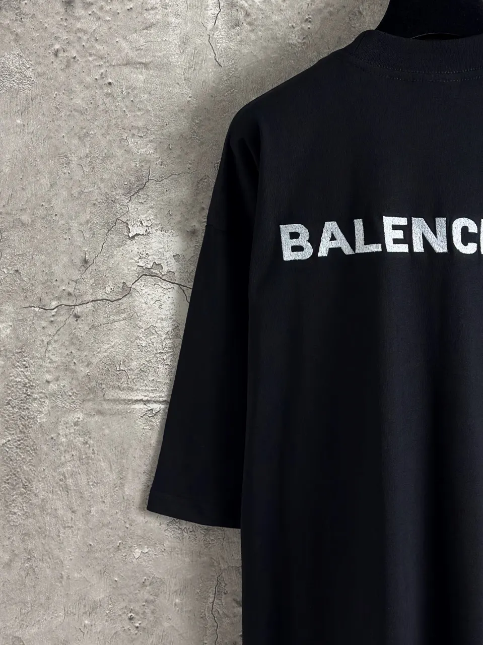 Balenciaga 黑色 字母 刺绣 短袖T恤 街头休闲款