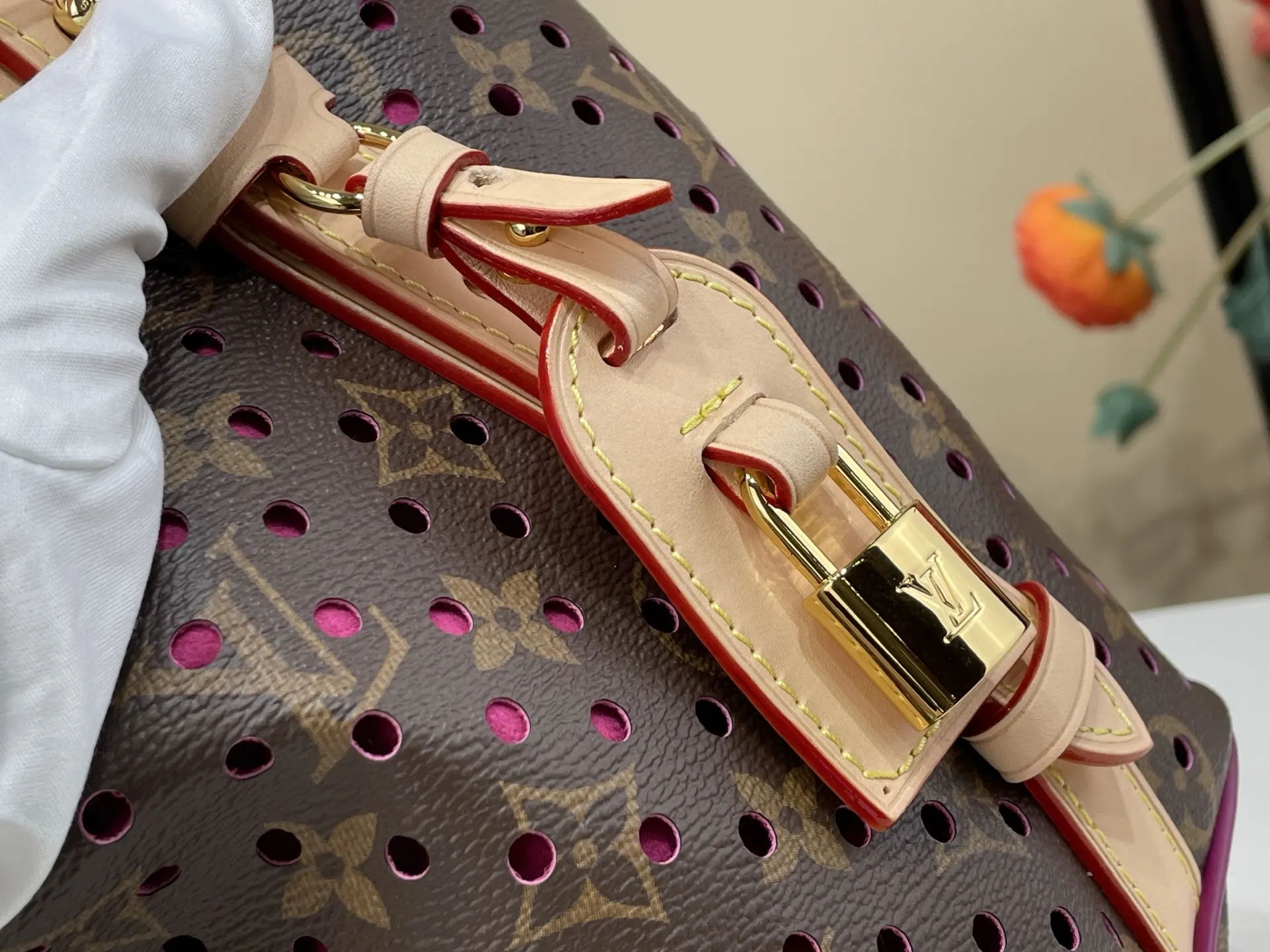 Louis Vuitton Red Monogram Bucket Bag Casual Canvas