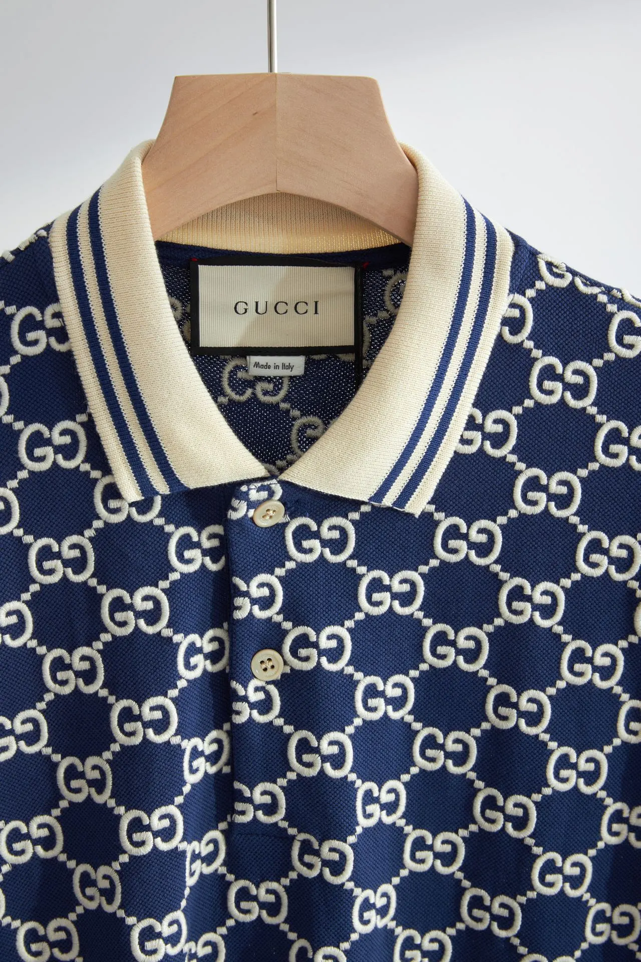 Gucci Double G 蓝色 刺绣 T恤