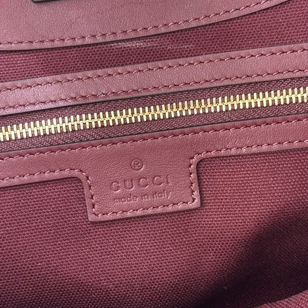 Gucci GG Emblem 紅色 金色 皮革 托特包 大容量托特款