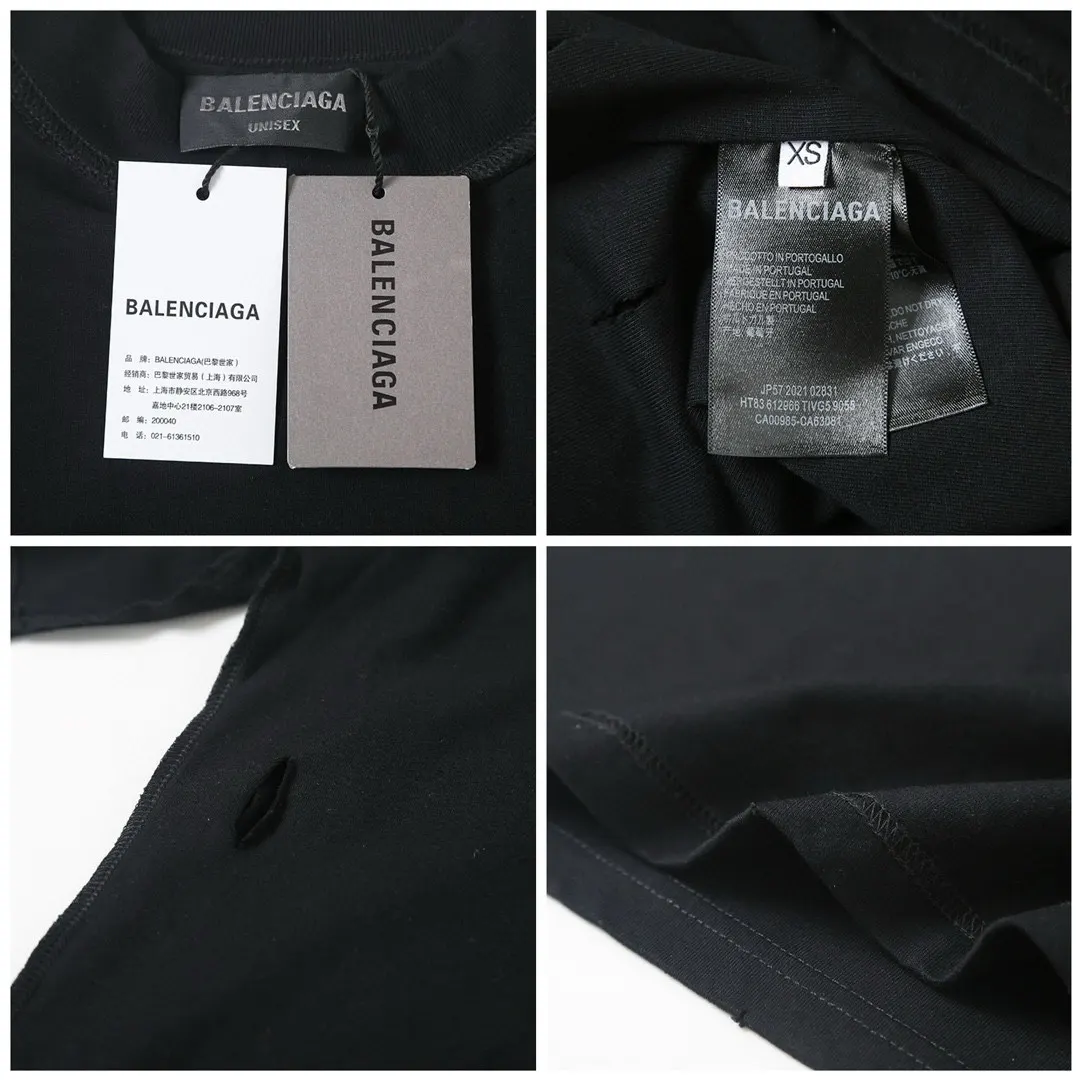 Balenciaga Blcg Black Cotton Short Sleeve T-Shirt Street