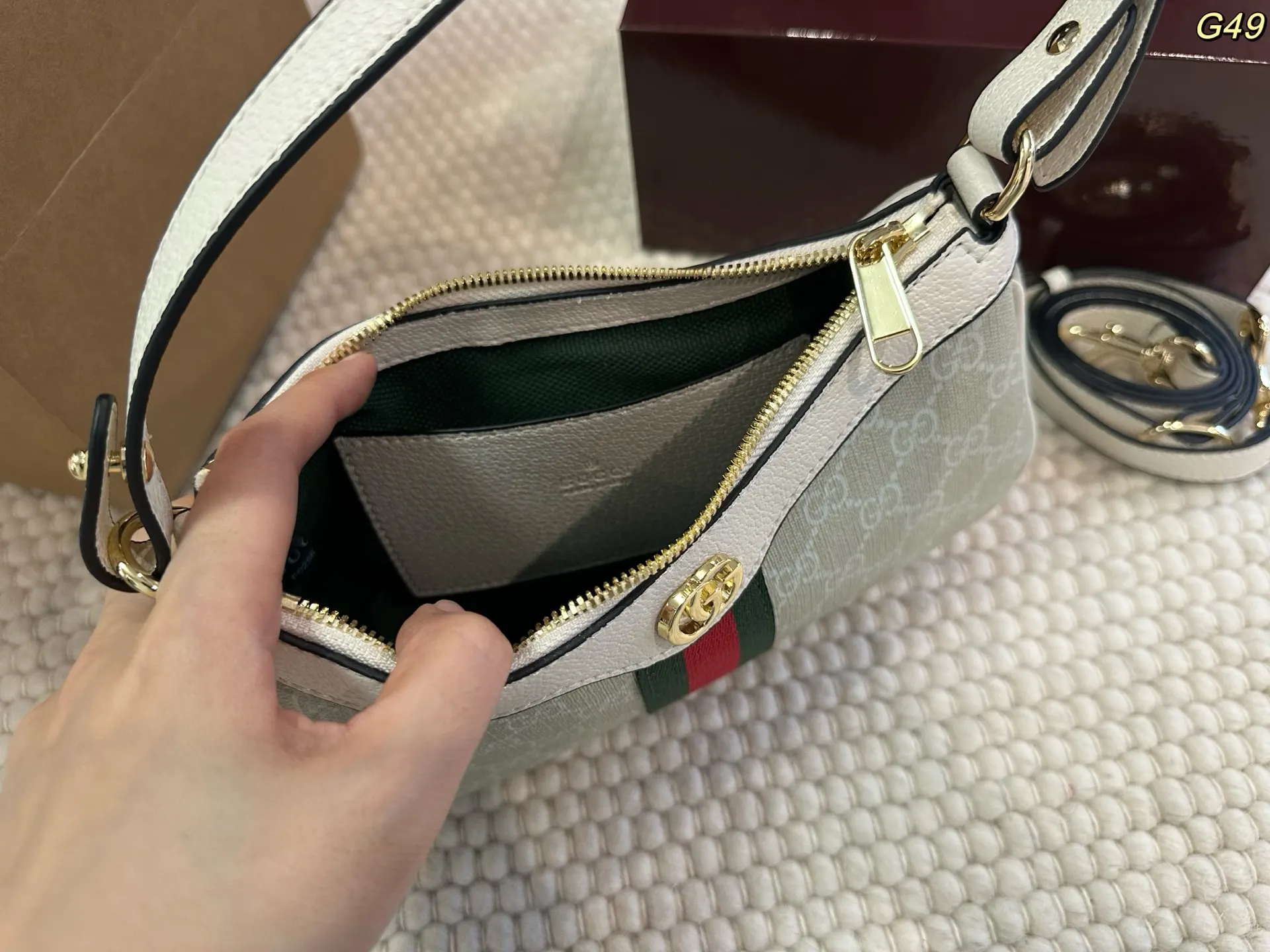 Gucci Monogram Hobo Shoulder Bag Vintage