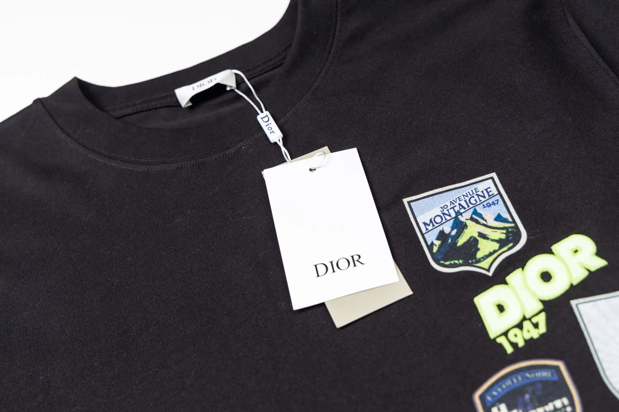 DIOR Embroidery Short Sleeve T-Shirt Casual Versatile Style
