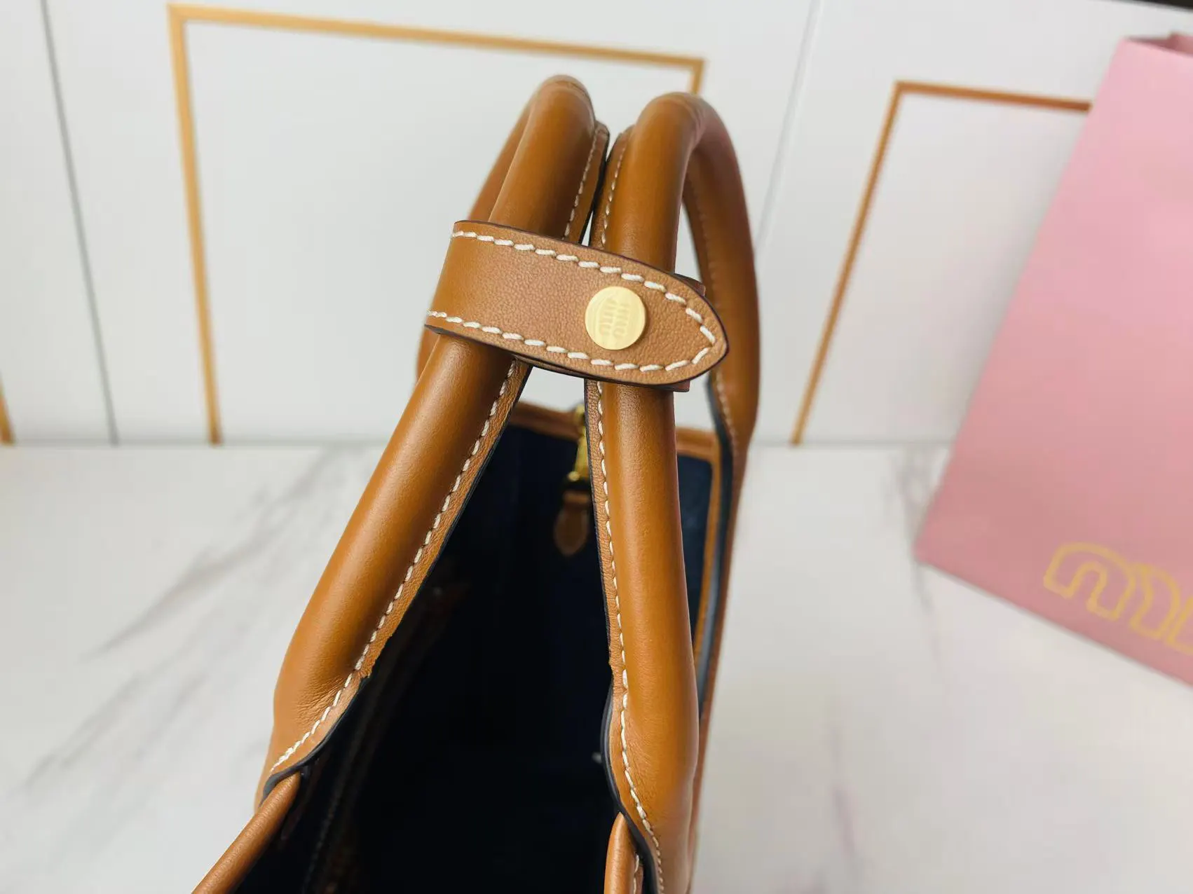 Miu 牛仔 小牛皮 托特包 大容量托特款