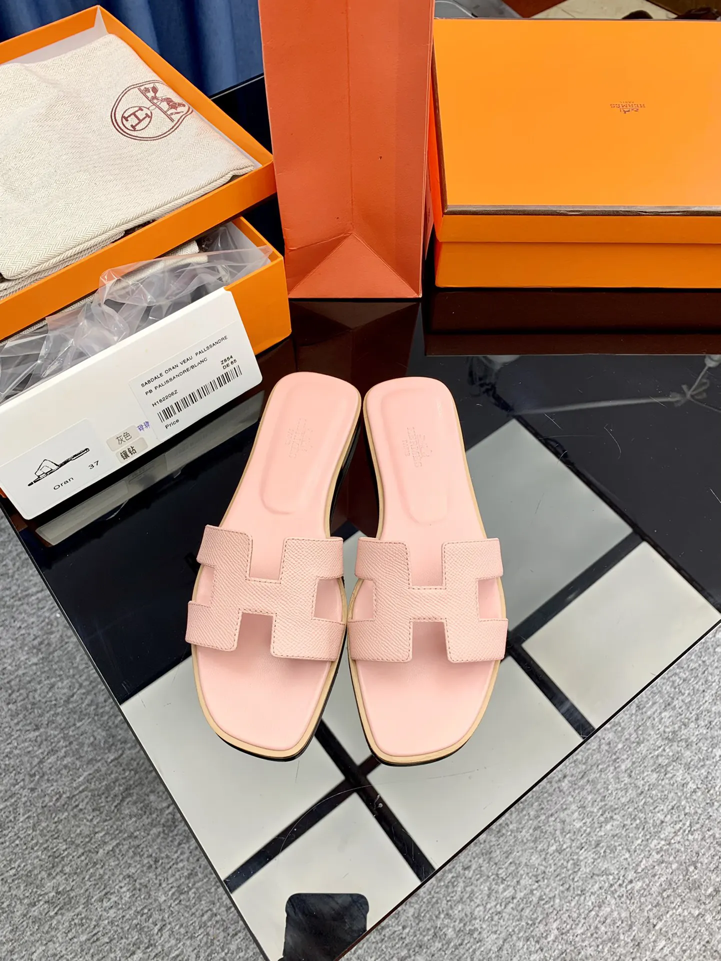 Hermès Leather Slides