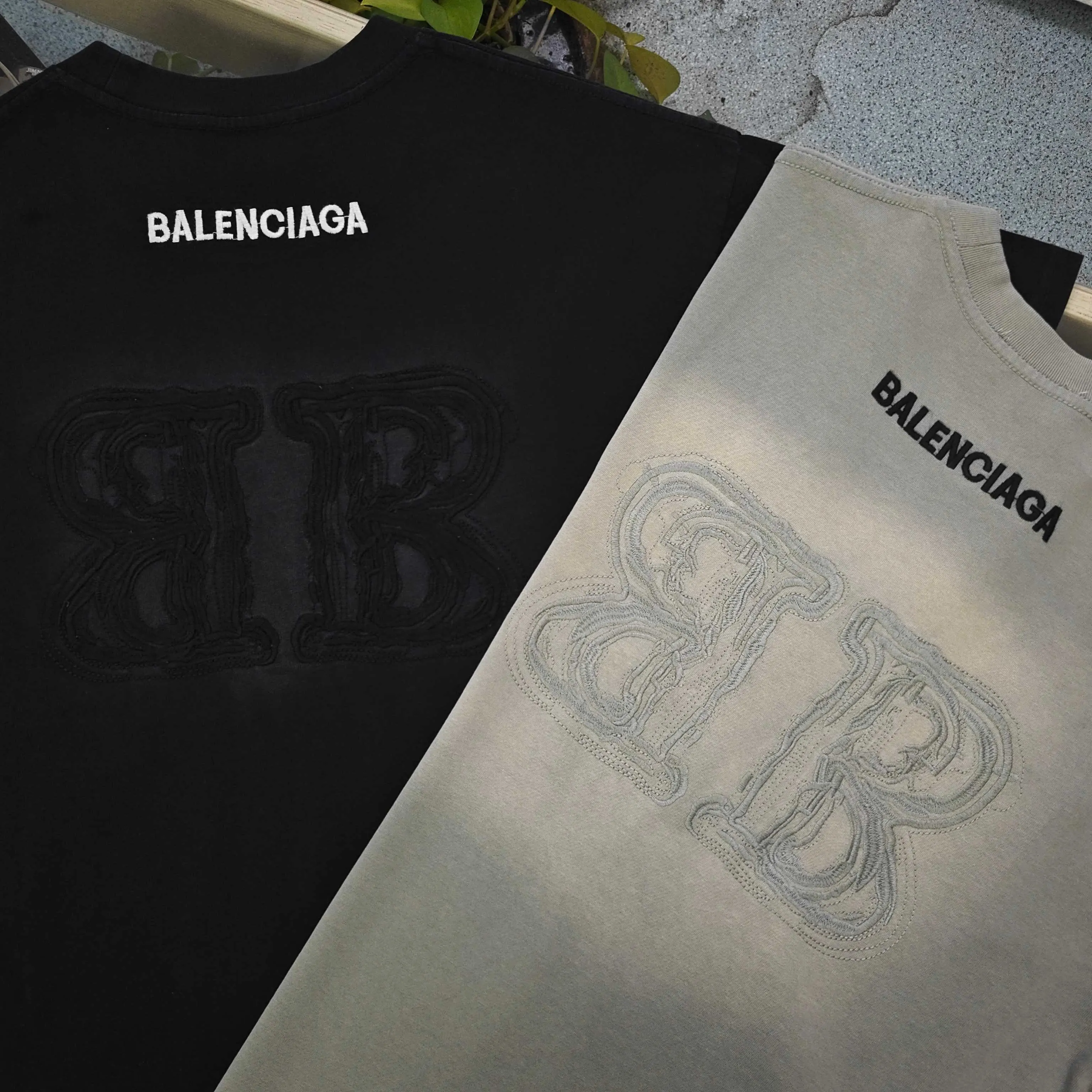 Balenciaga Black Cotton Logo Sneakers
