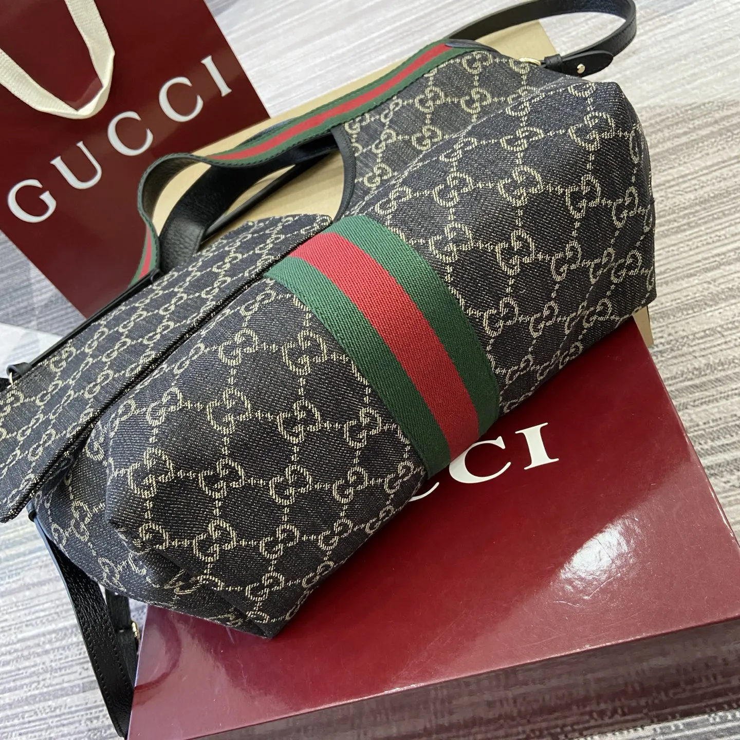 Gucci 牛仔 手提包 通勤手提款