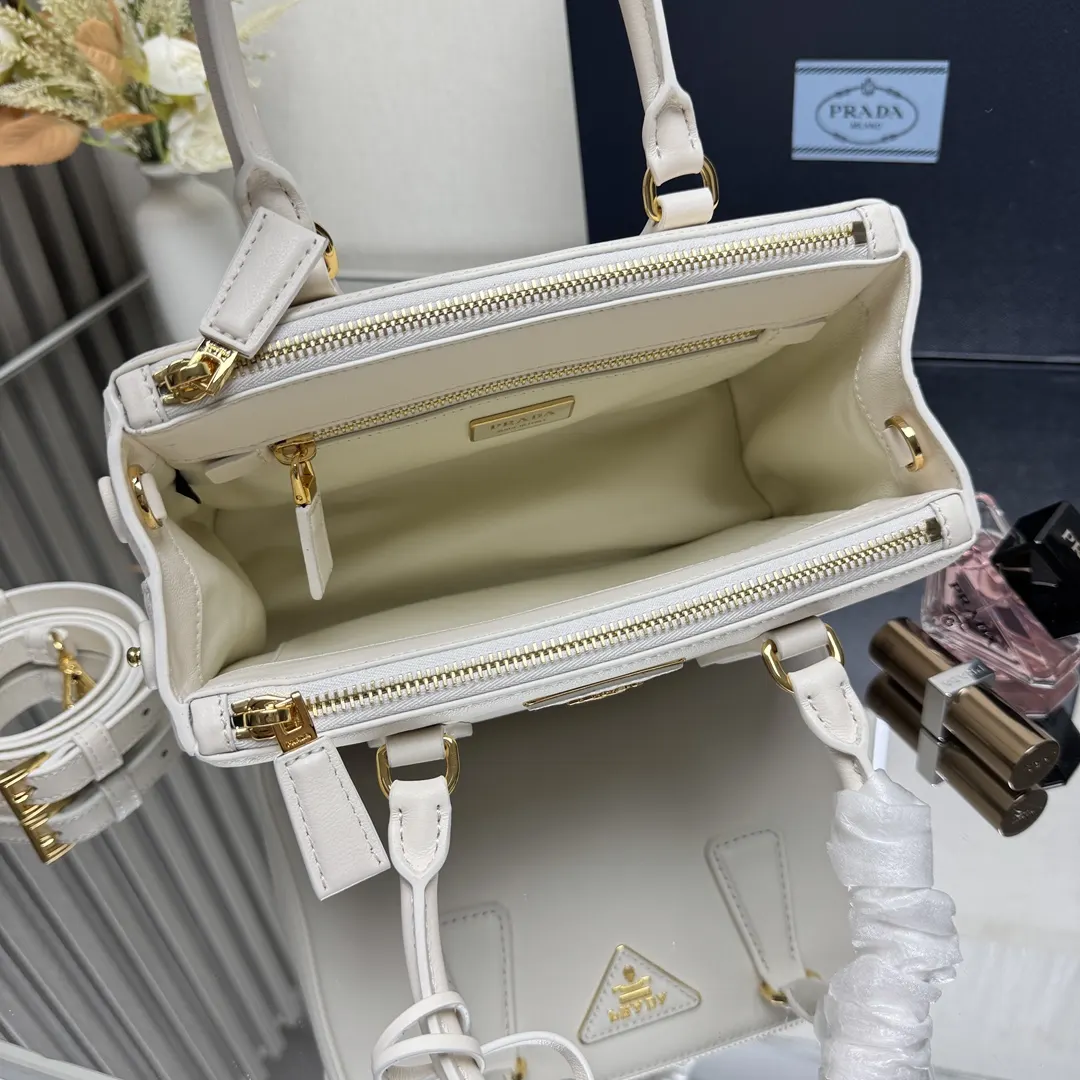 Prada Leather Triangle Logo Handbag