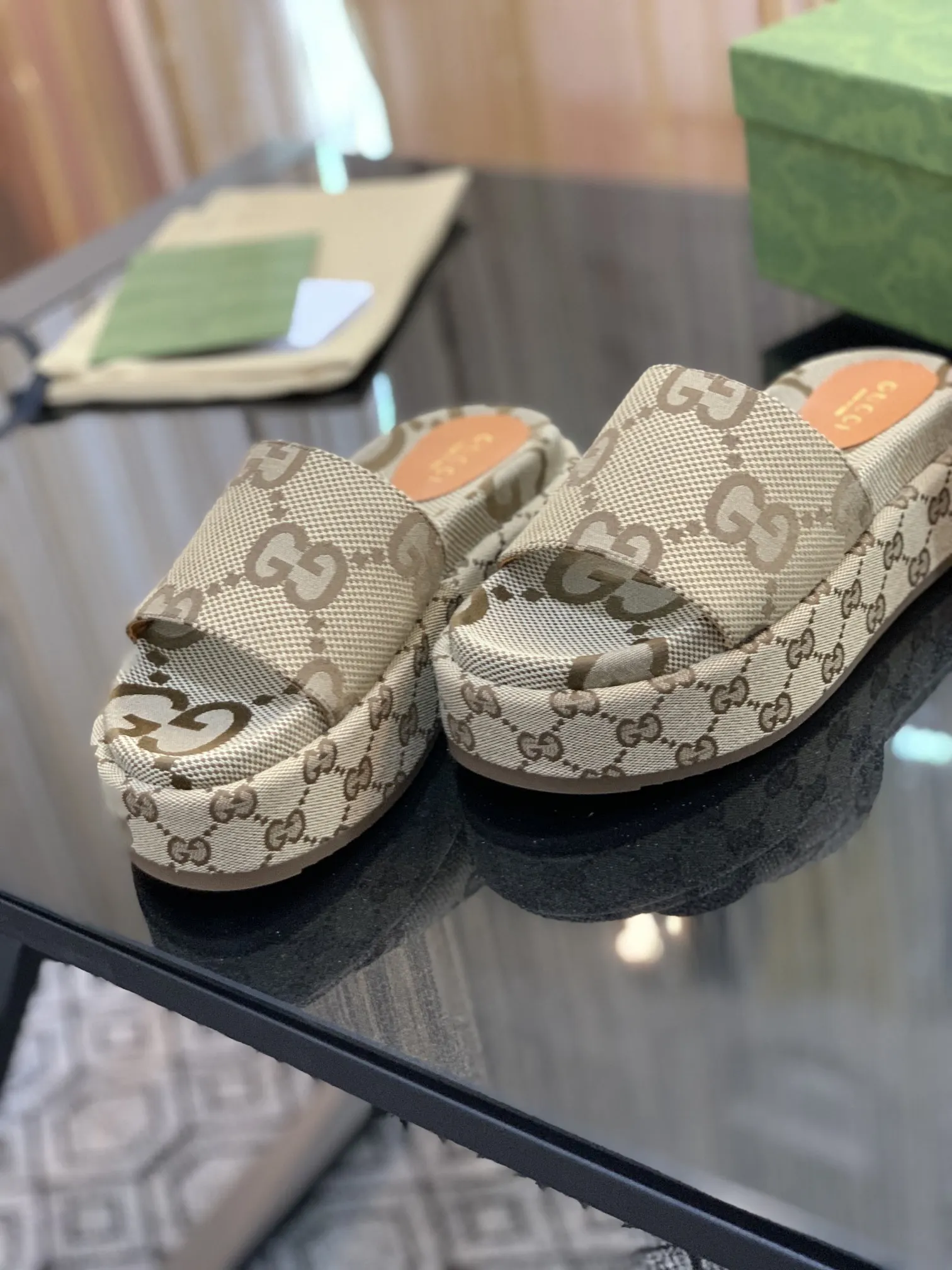 Gucci Monogram Slides