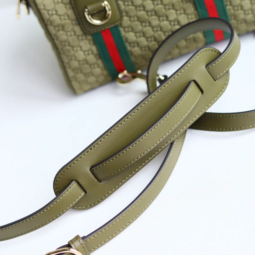 Gucci 棕色 金色 丹宁 旅行袋 大容量旅行款