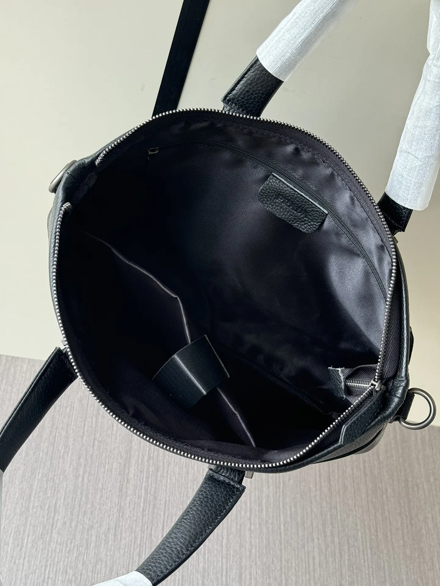 Prada Black Briefcase Business Commuter Leather