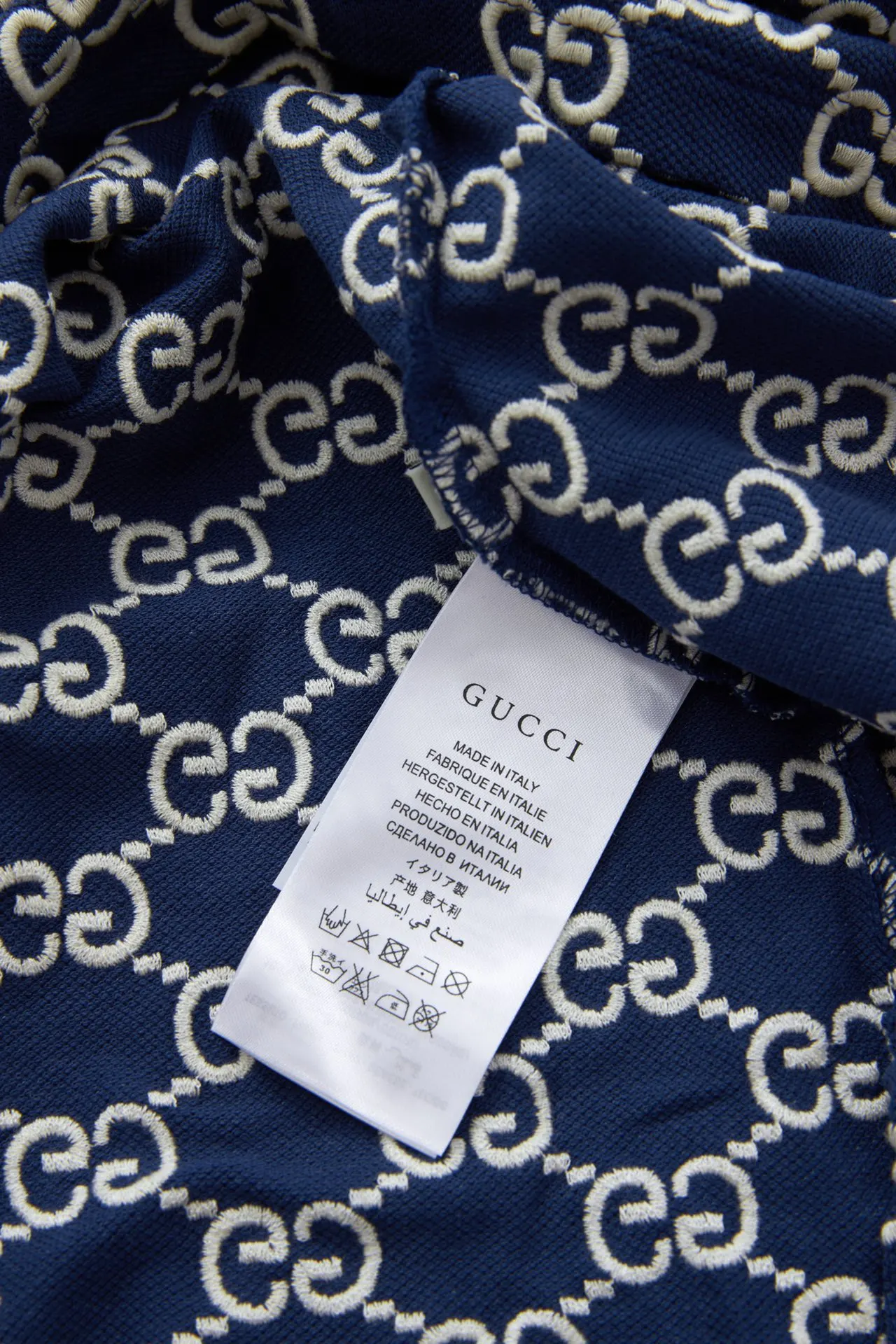 Gucci Double G 蓝色 刺绣 T恤