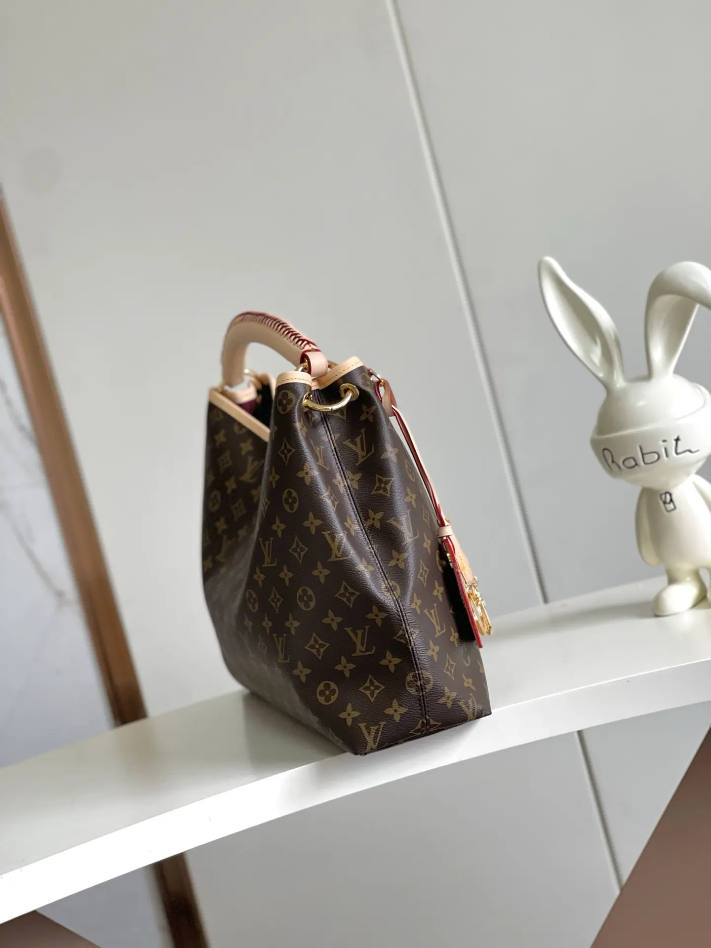 Louis Vuitton Gold Hobo Shoulder Bag Vintage Canvas