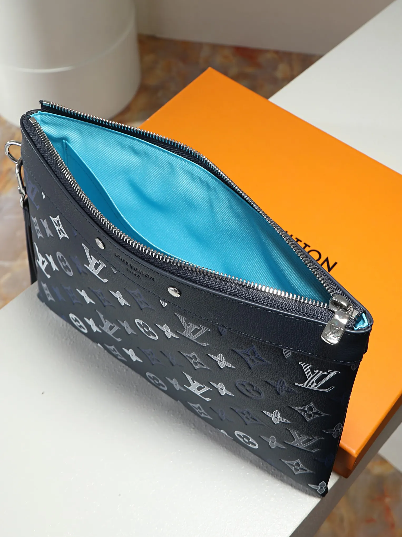 LV 蓝色老花手拿包 链条款 复古款｜ORBUYBAG 岚奢包高端时尚精品