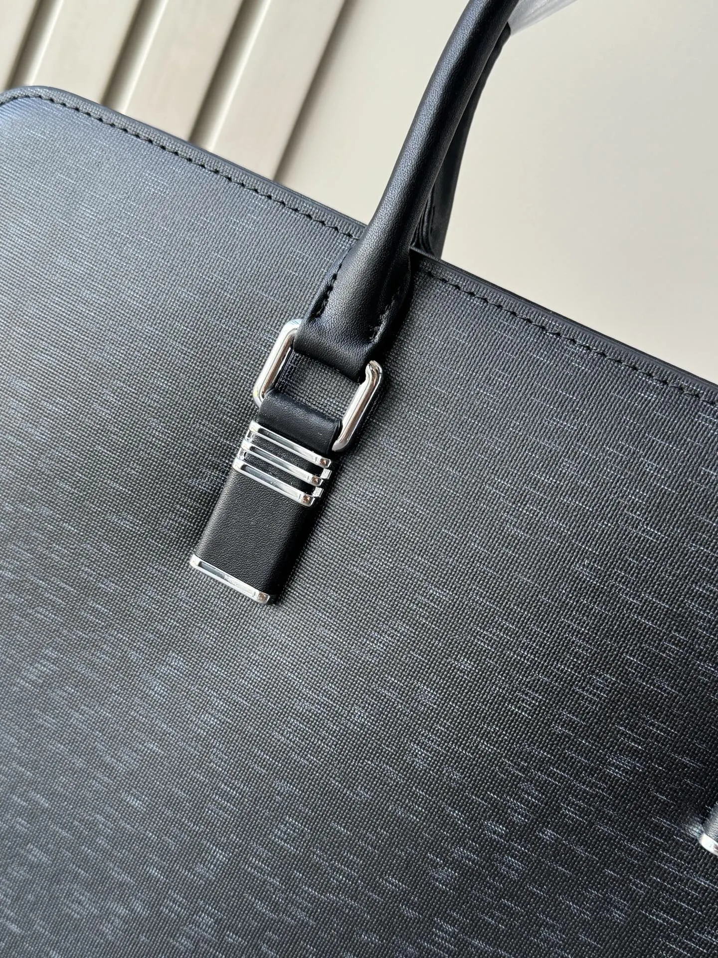 Prada 黑色 藍色 牛皮 公文包 商務通勤款