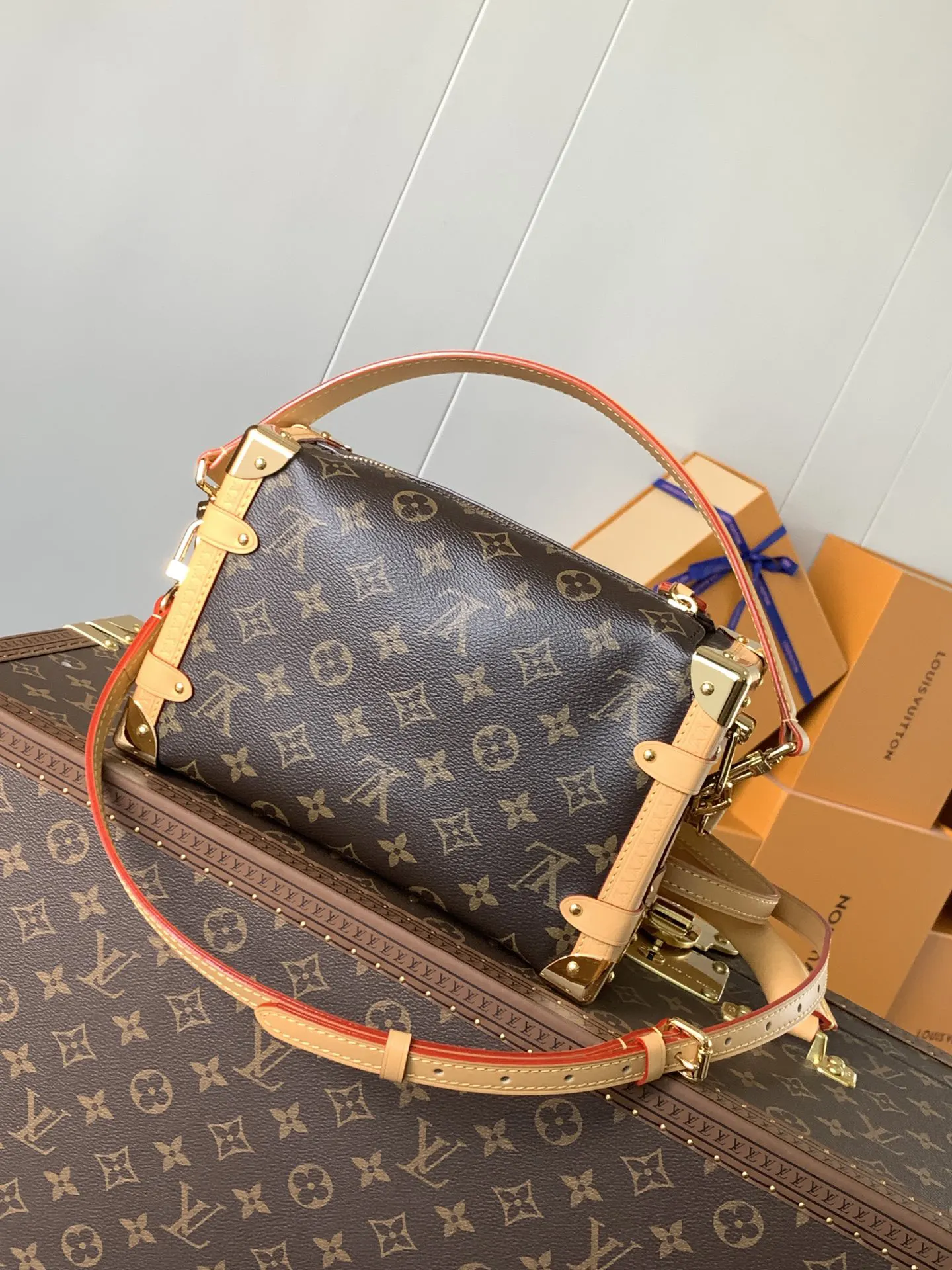 LV 牛皮 谷爱凌 co Side Trun 旅行袋 大容量旅行款