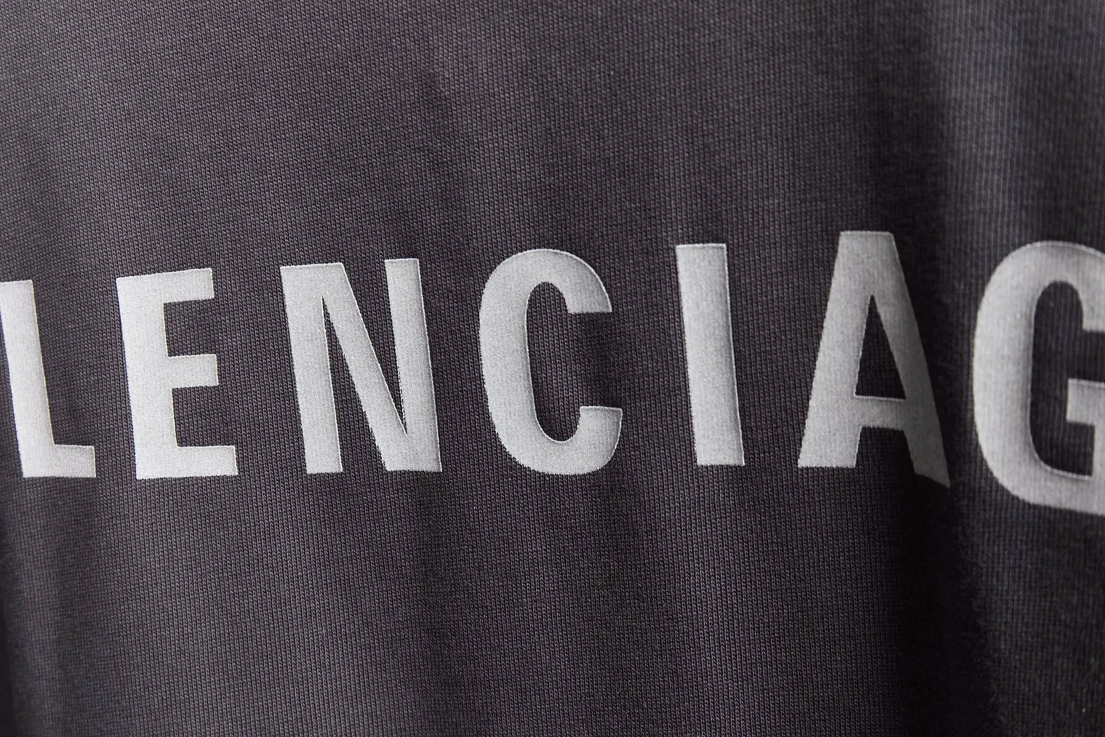 Balenciaga 灰色 印花 水洗 短袖T恤