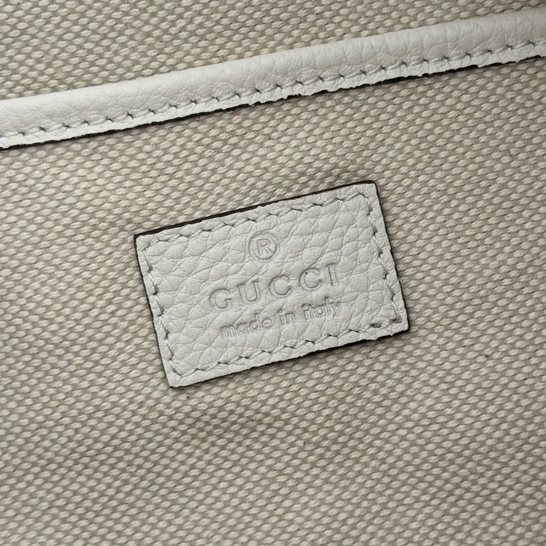Gucci 白色 棕色 牛皮 腋下包 复古腋下背款