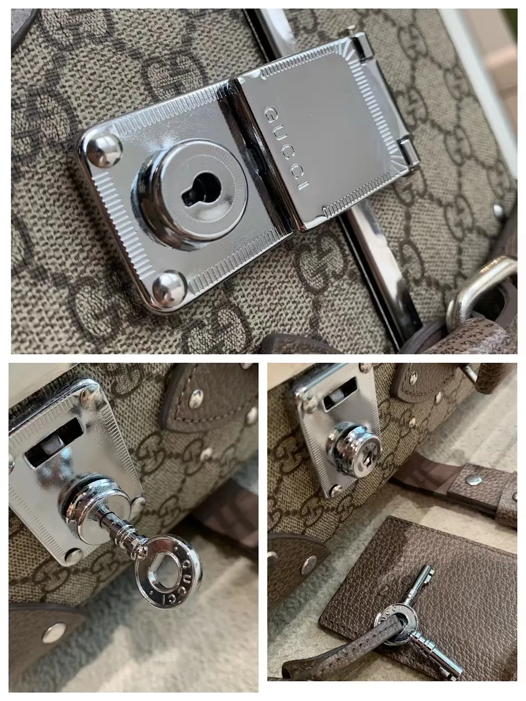 Gucci Brown Suitcase Travel Lightweight Leather