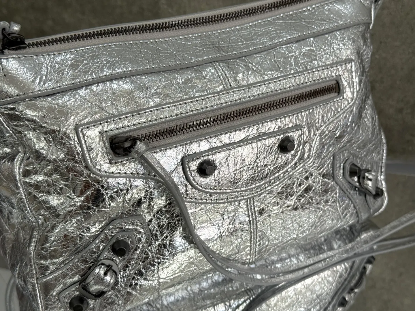 Balenciaga Silver Crossbody Bag