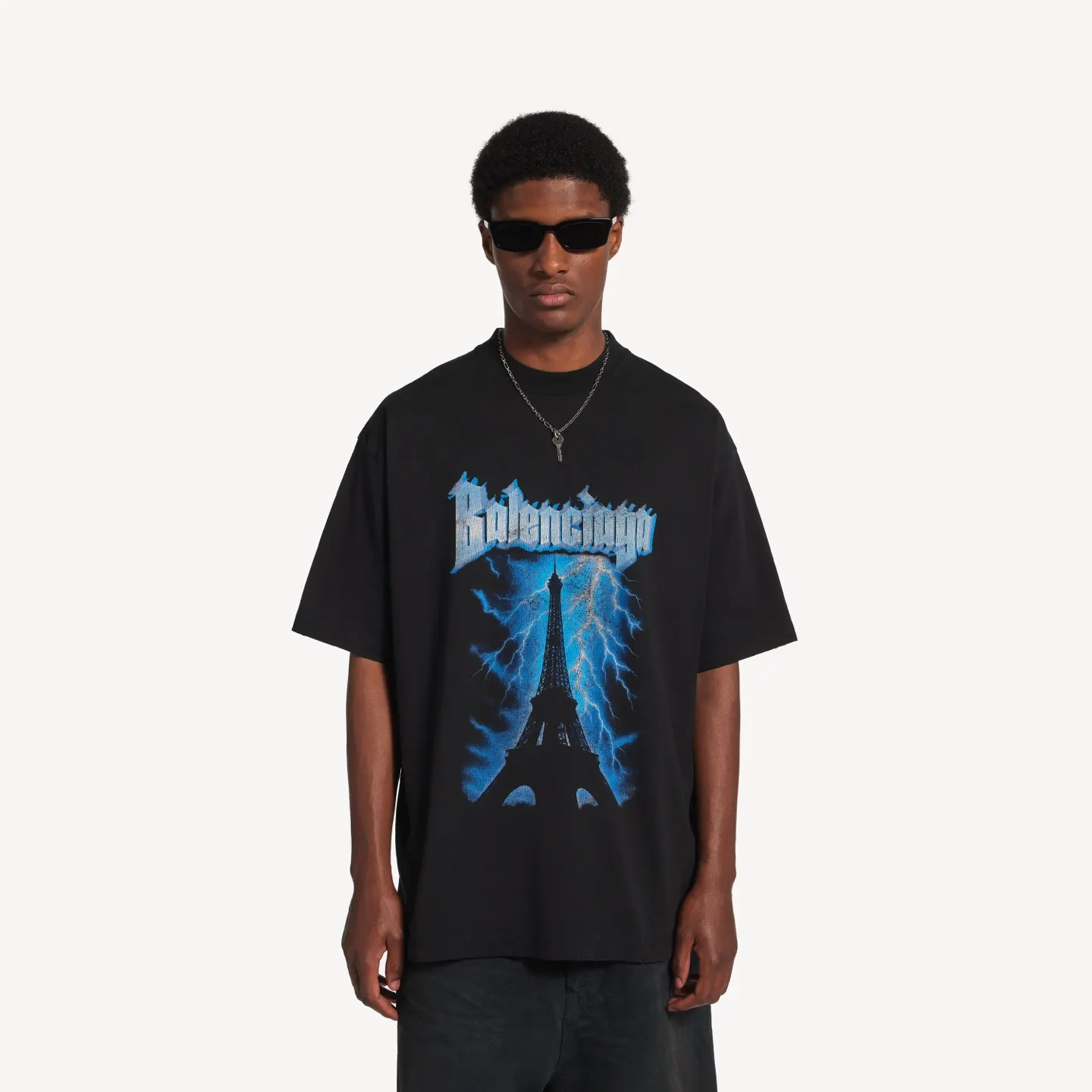 Balenciaga 黑色 纯棉 短袖T恤 宽松休闲