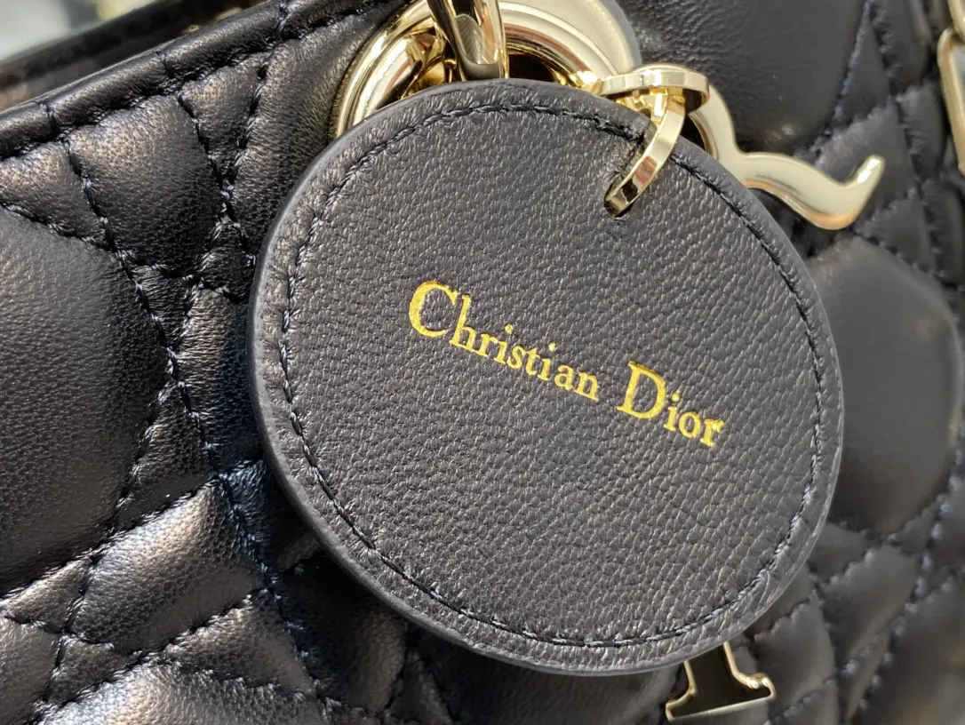 Dior D Joy 黑色羊皮手袋 手提斜挎 复古